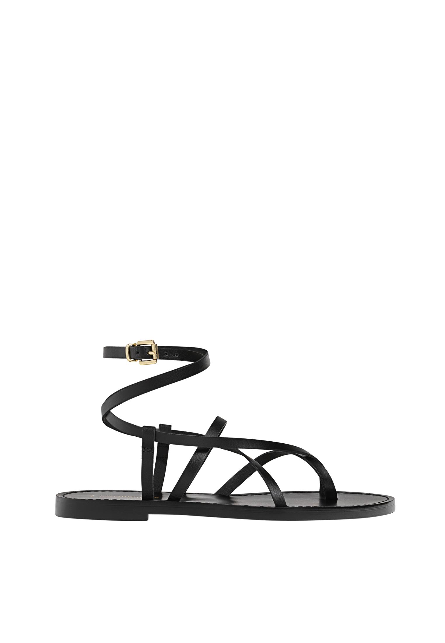 Flat strappy leather sandals