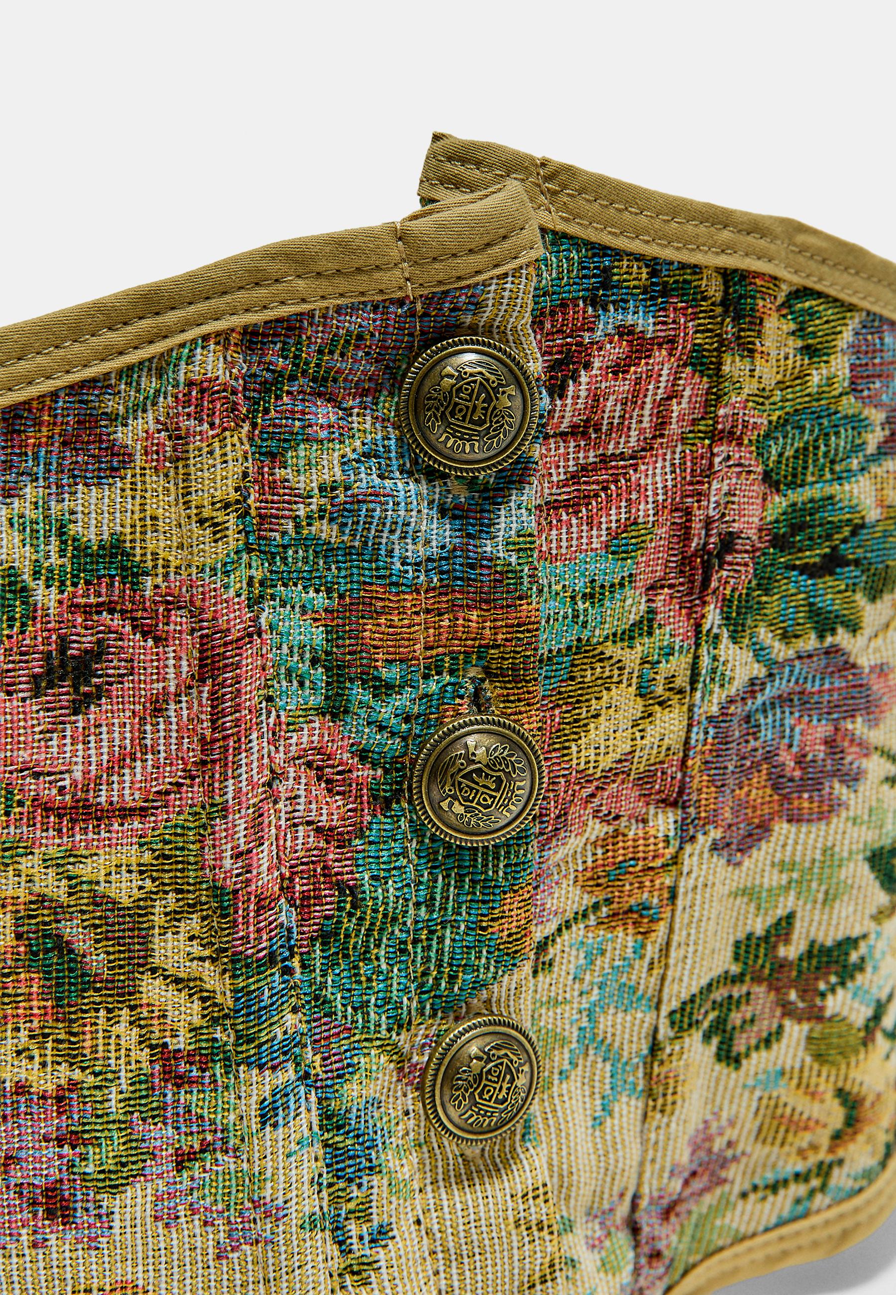Printed corset belt — Stone