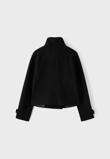 High neck wool-blend jacket — Black 8