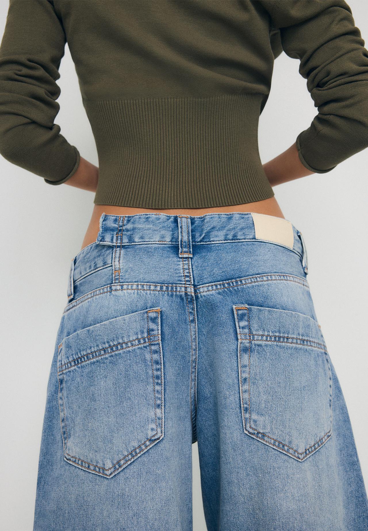 Cross-waist Bermuda shorts — OVERDYED BLUE DENIM