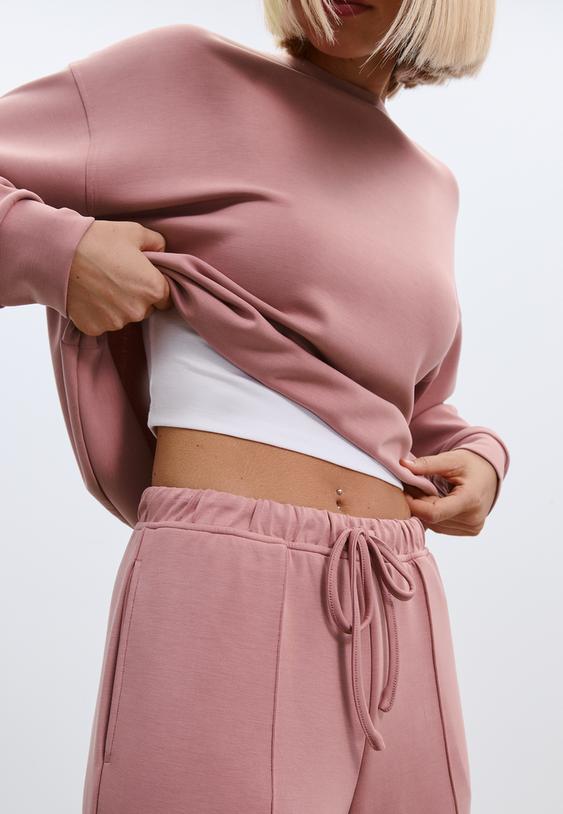 soft touch wide leg jogger trousers with front seam detail