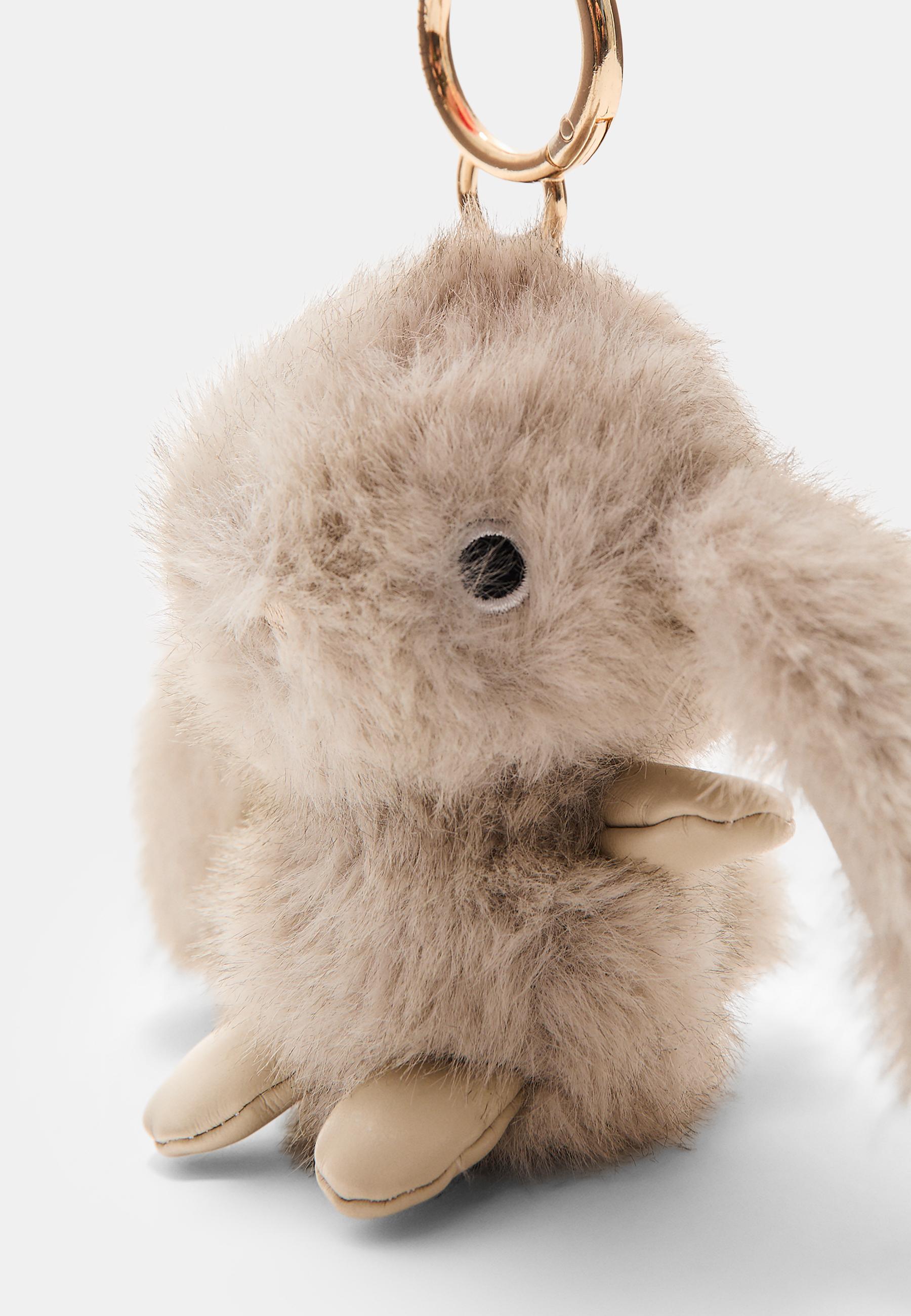 Rabbit charm keyring — Grey