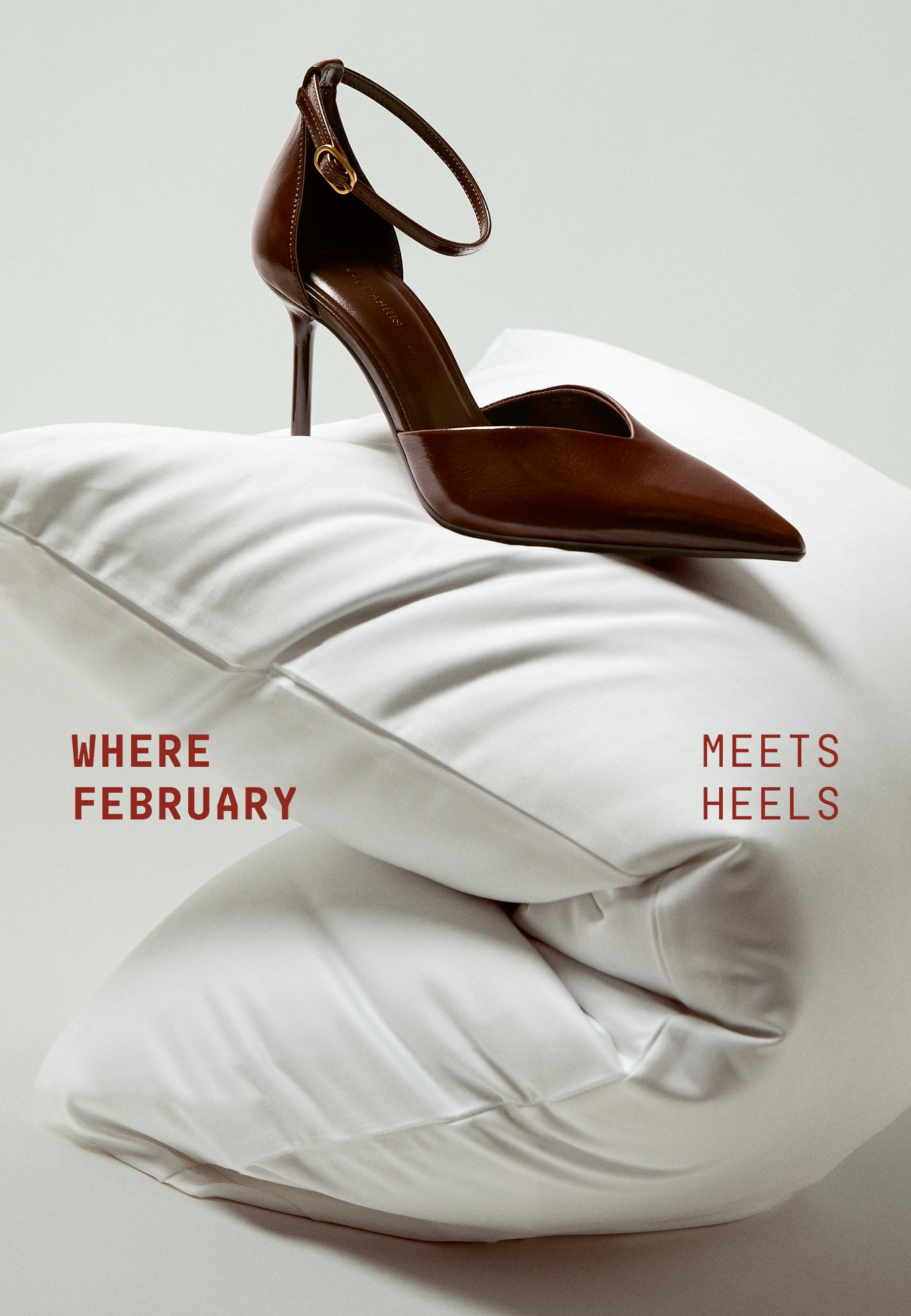 Leather heeled shoes — BROWN