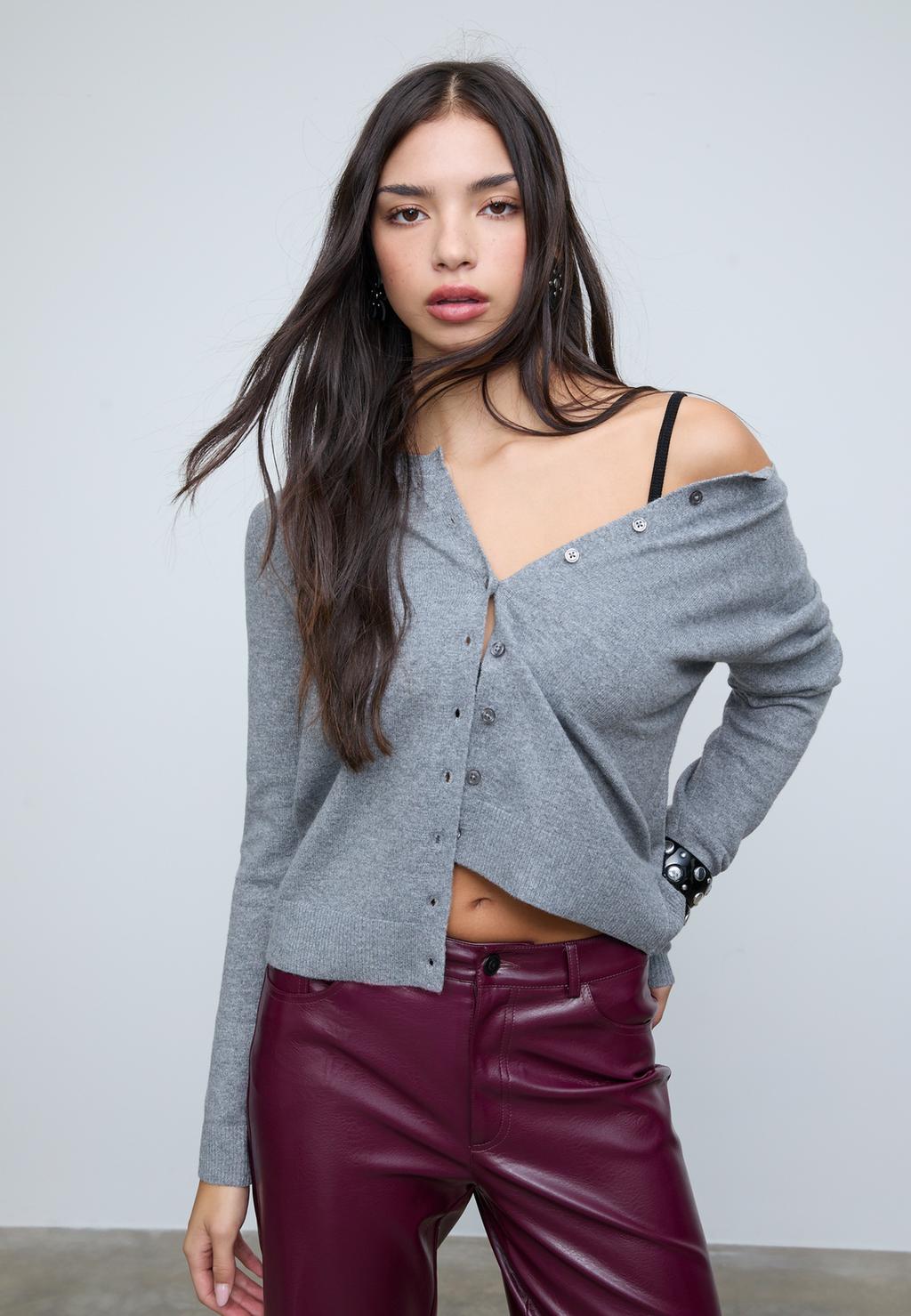 Cardigan in maglia con bottoni effetto morbido