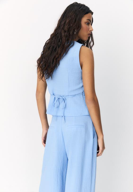 Stradivarius Gilet À Boutons Bleu S