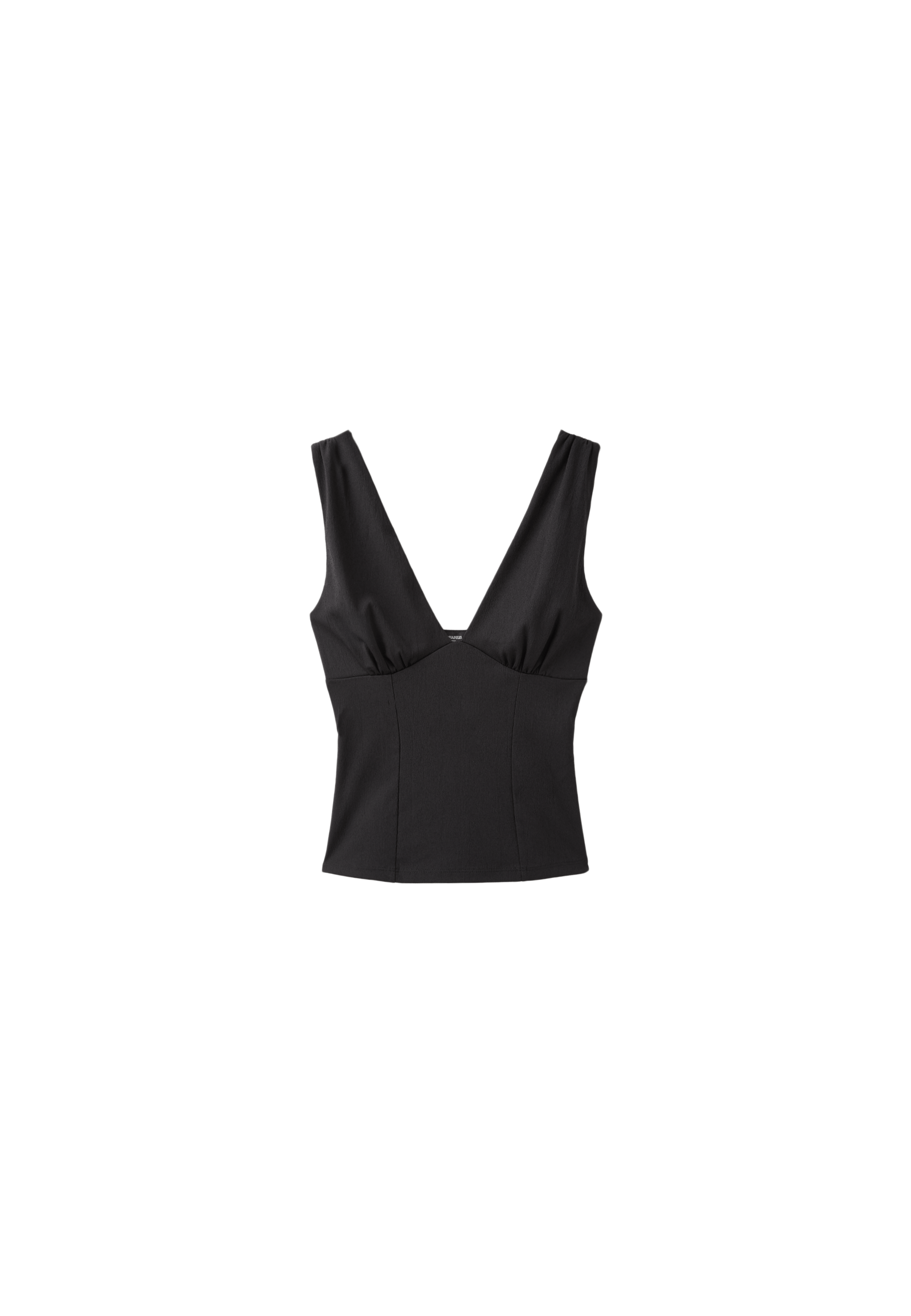 Fitted wide-strap top — Black