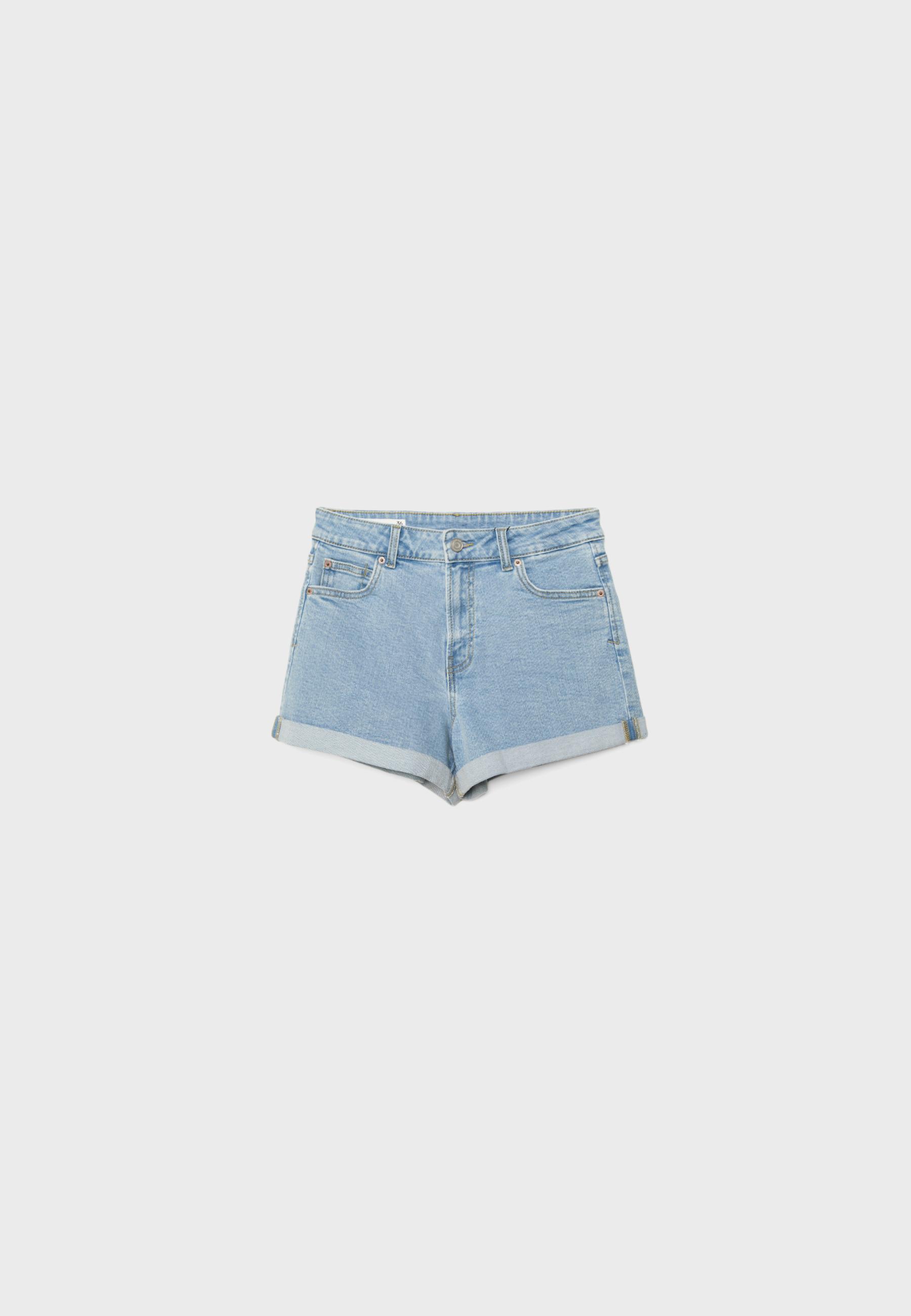Slim mom fit şort - Görsel 10