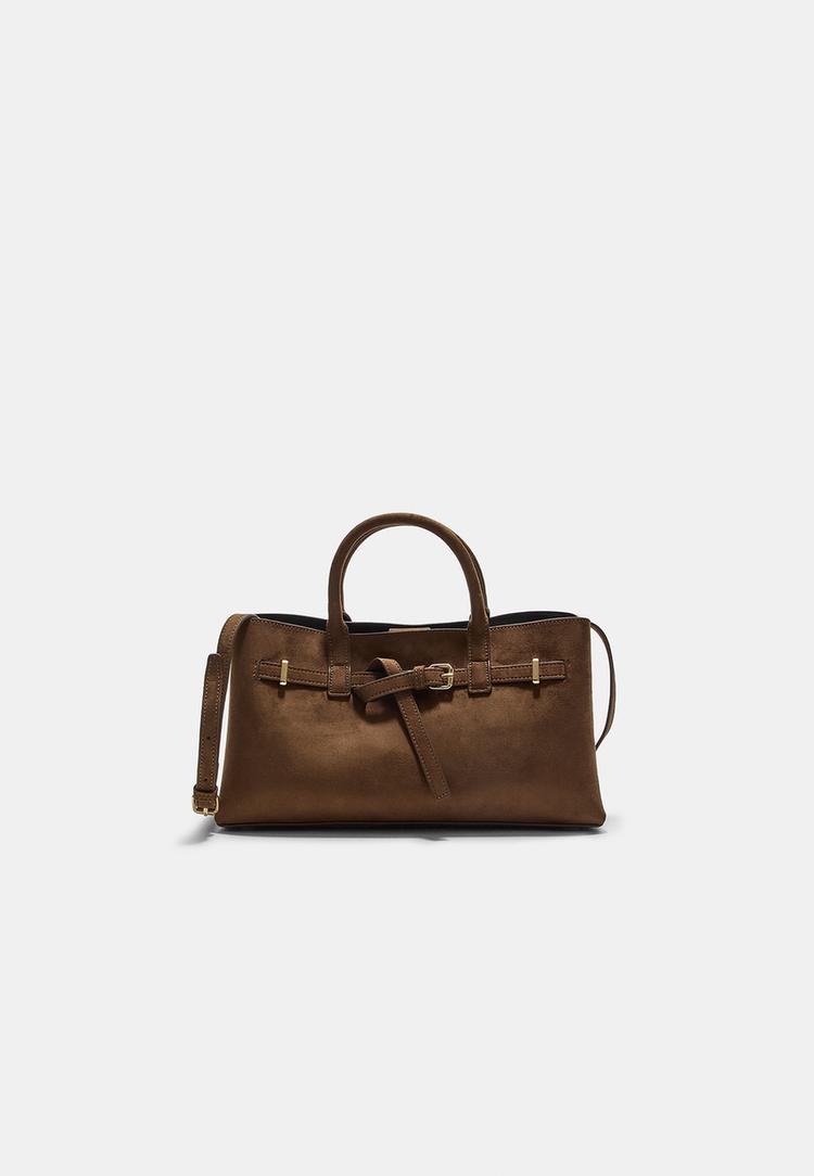 bolso tote cinturon efecto ante