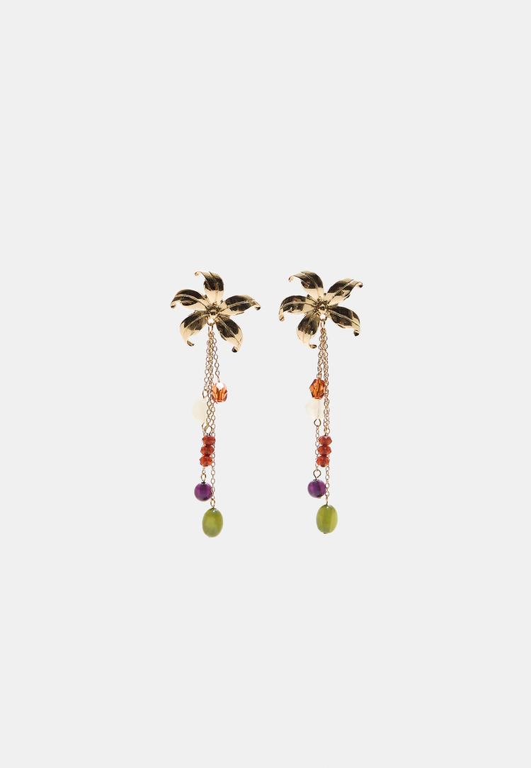 Stradivarius Ohrring Mit Blume Und Perlen Goldfarben Os
