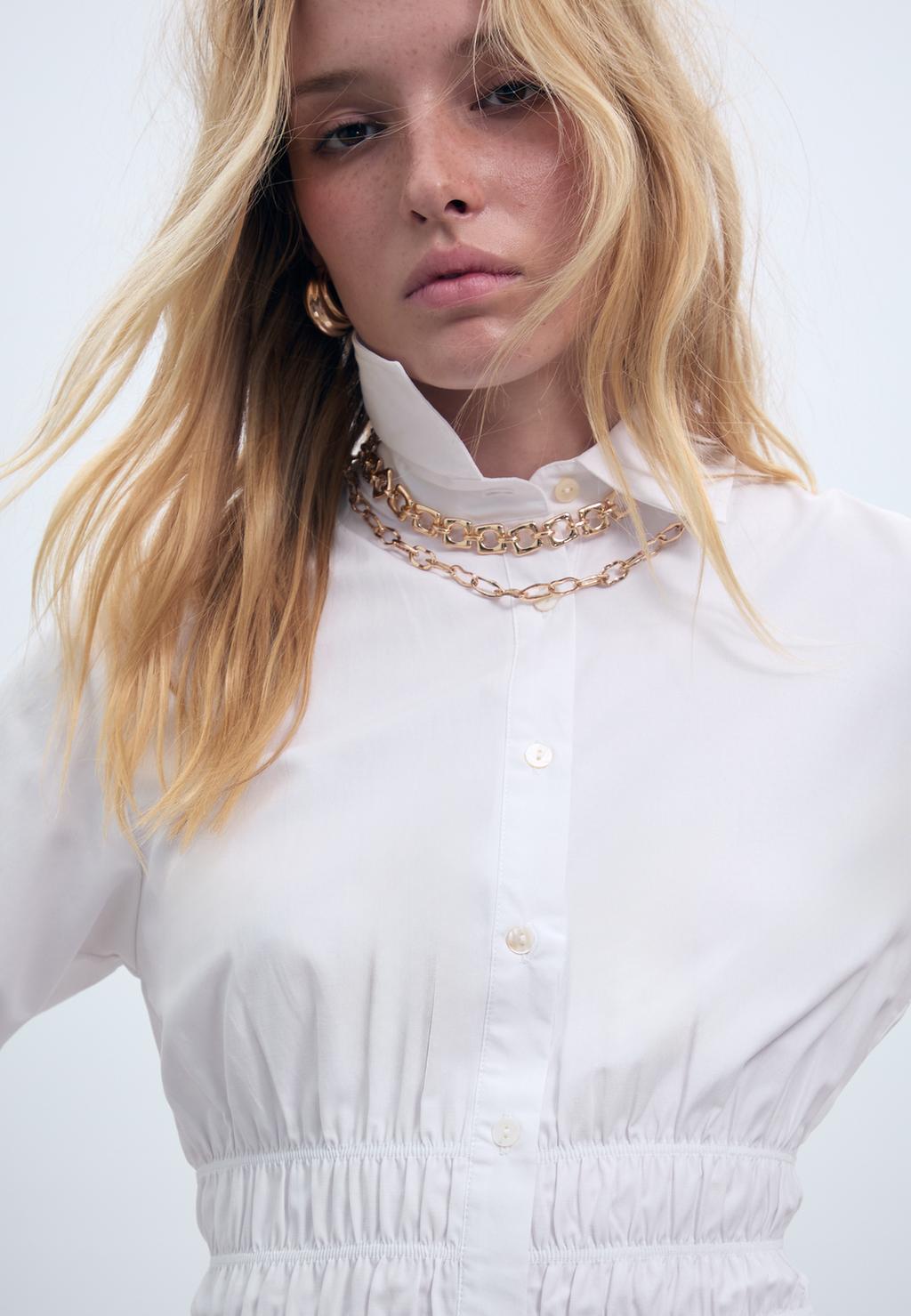 Chemise popeline froncée