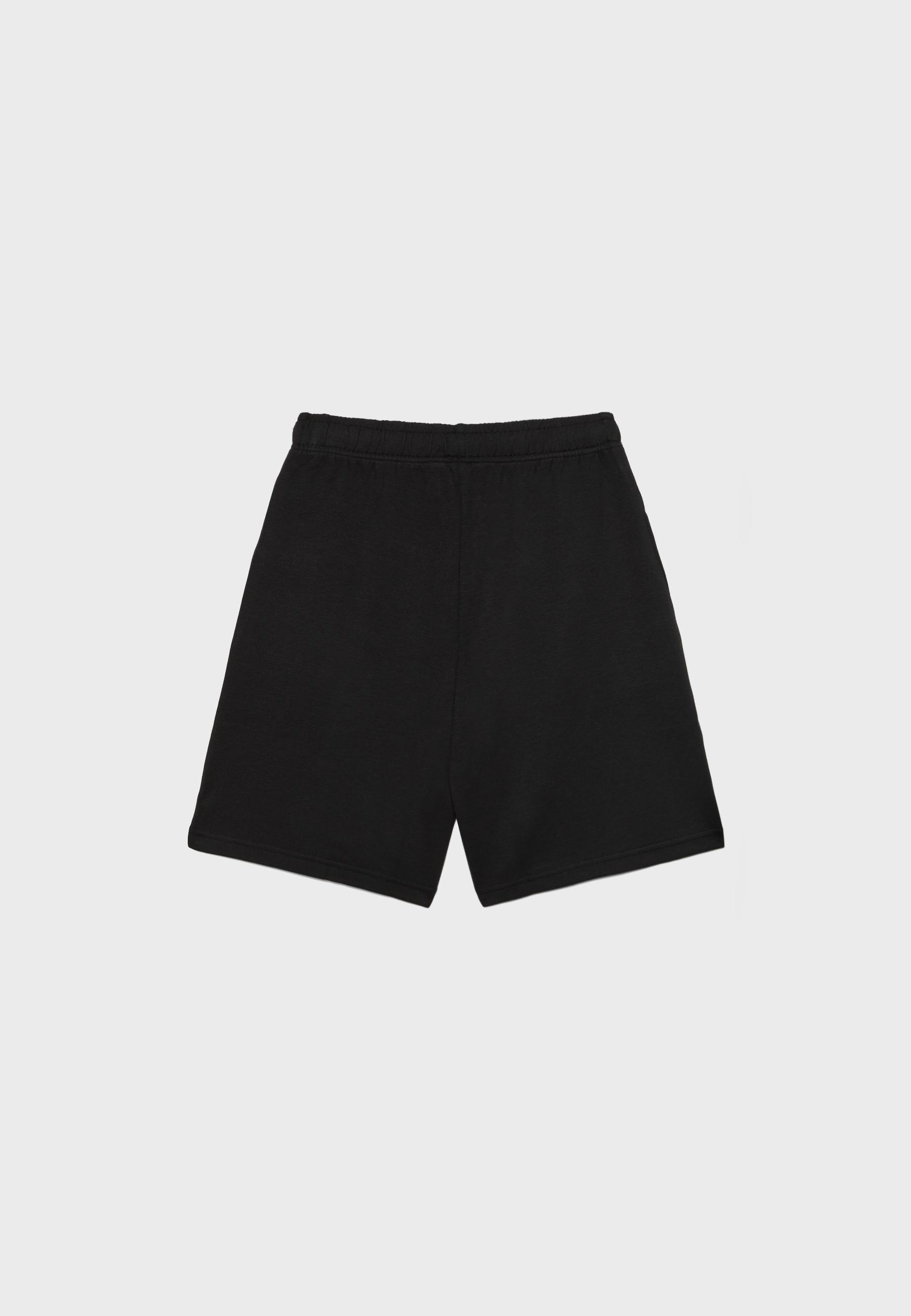 Acid wash plush Bermuda shorts — Black