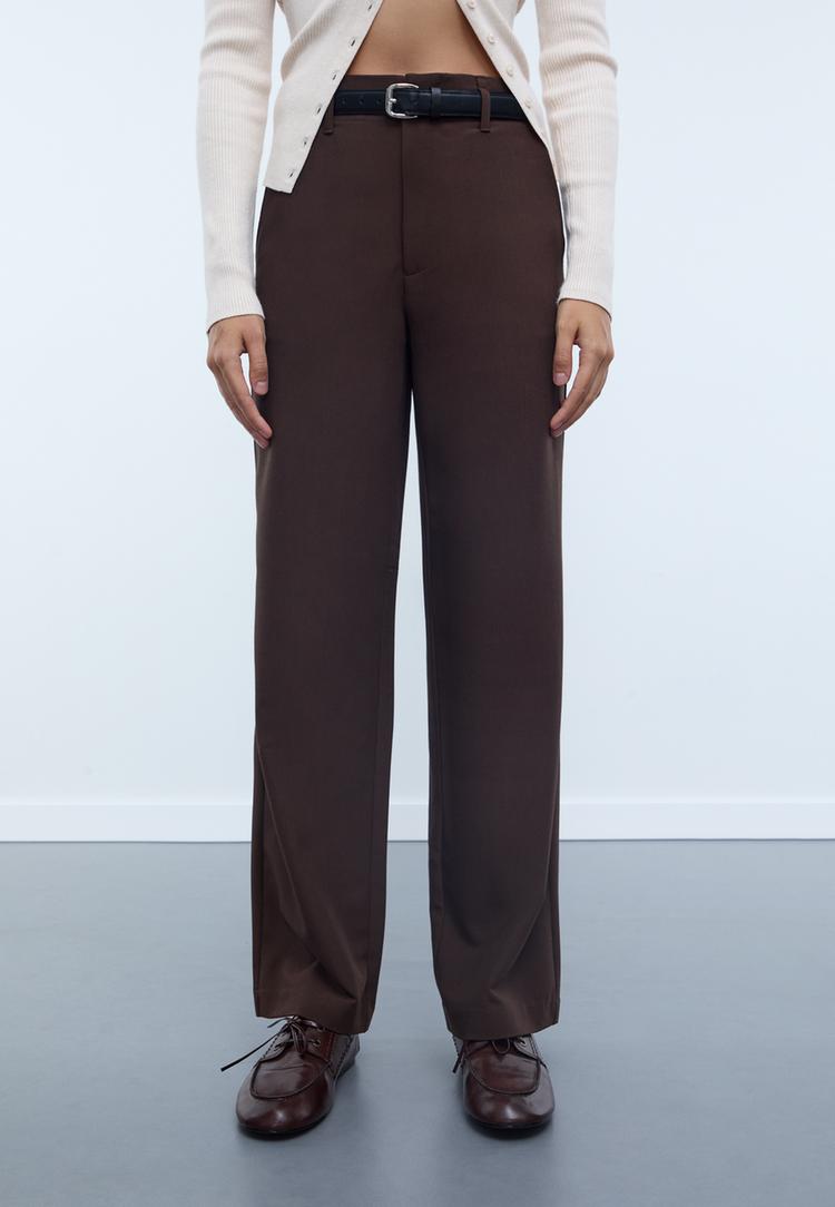 pantalon fluide droit ceinture