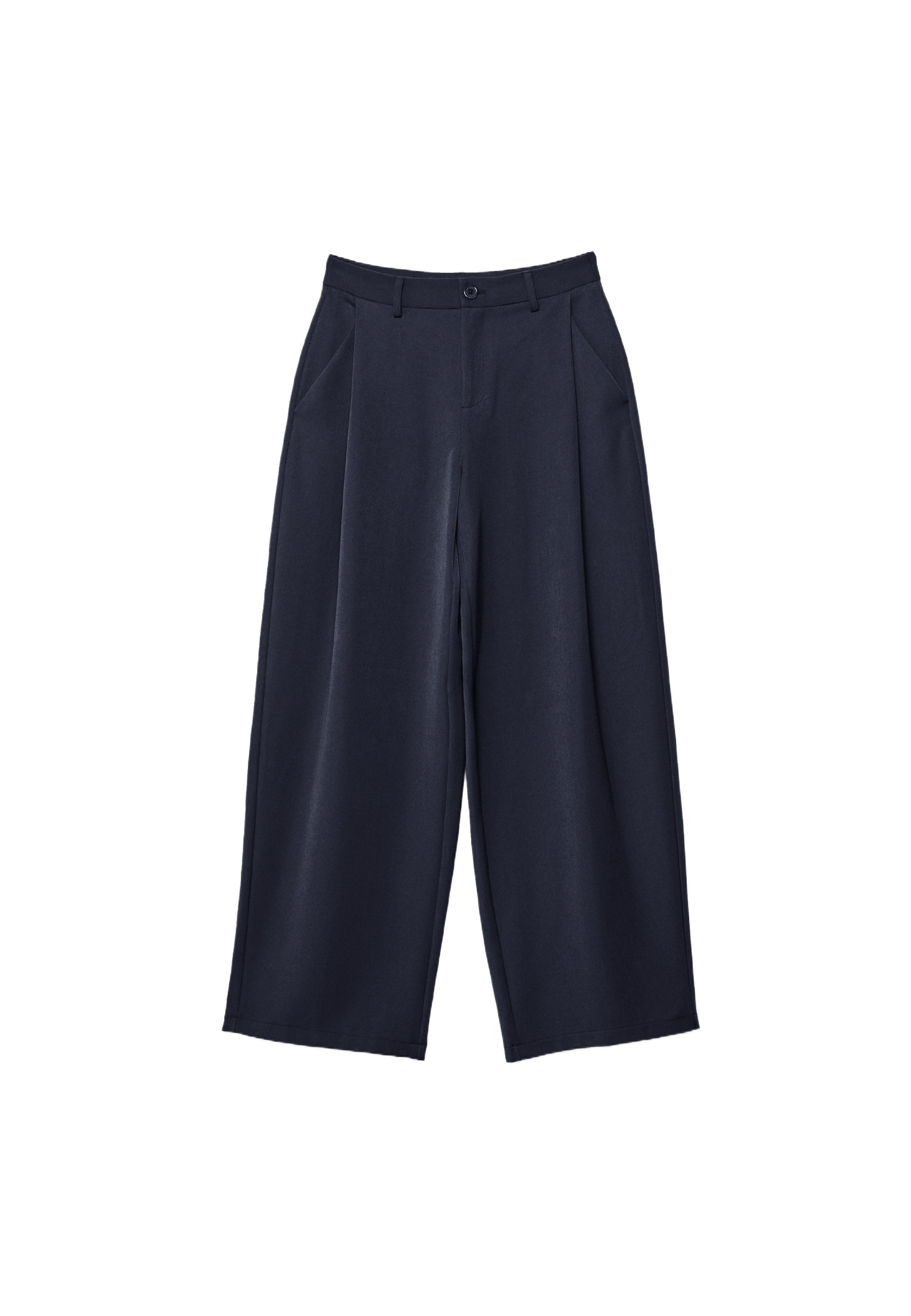 Barrel smart trousers with darts — Navy blue