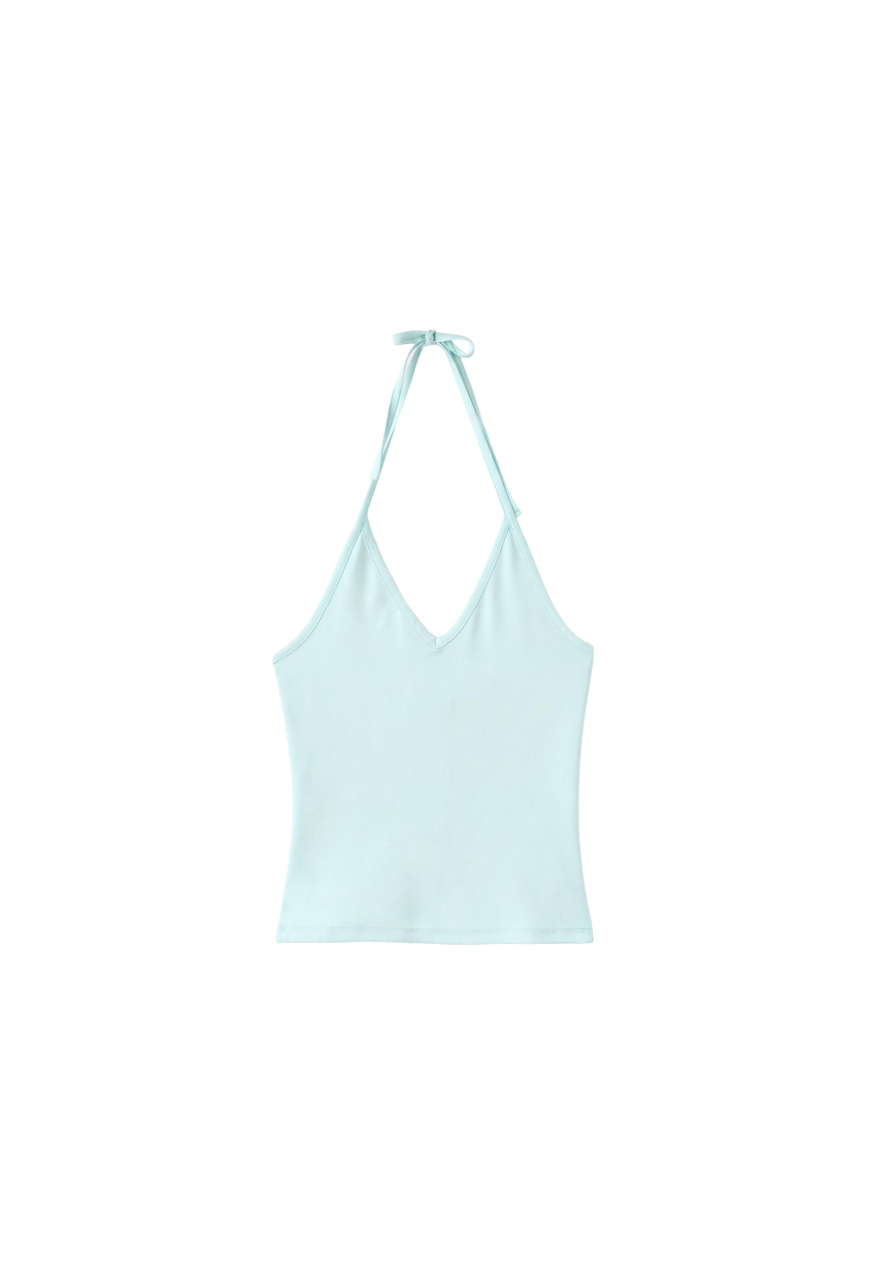 Fitted halter top — Turquoise