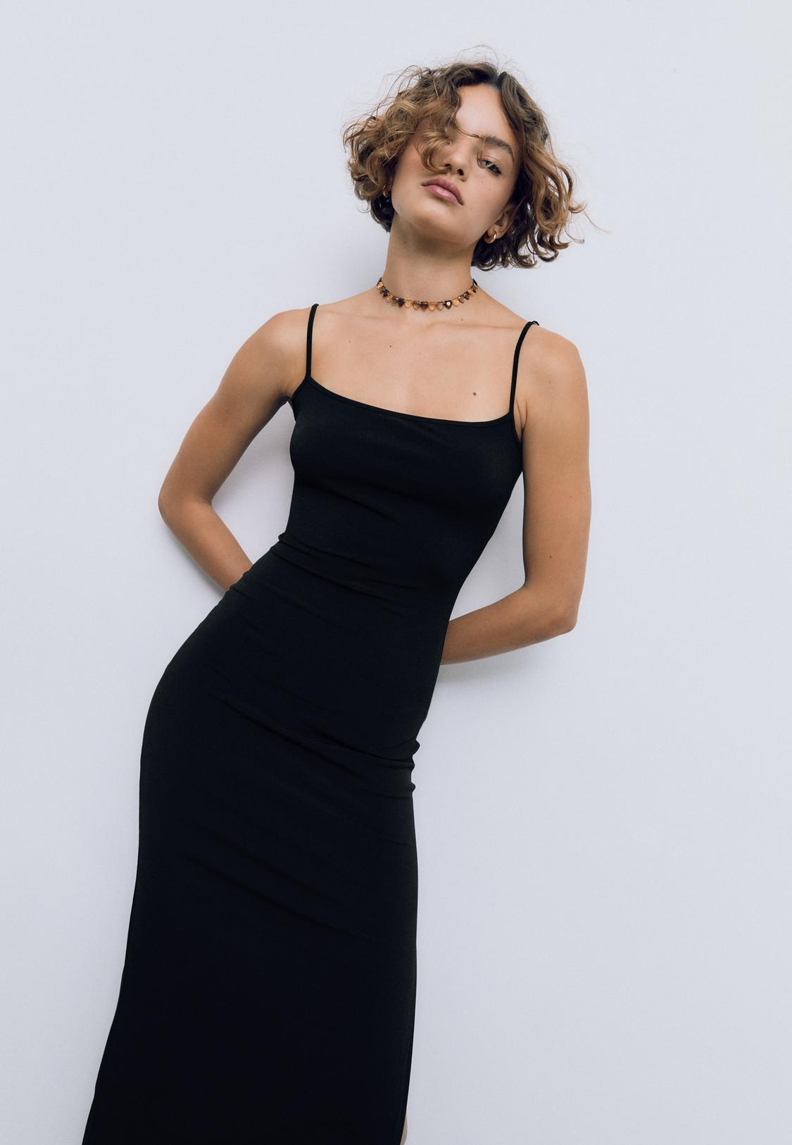 Long strappy dress Women's fashion Stradivarius Georgia