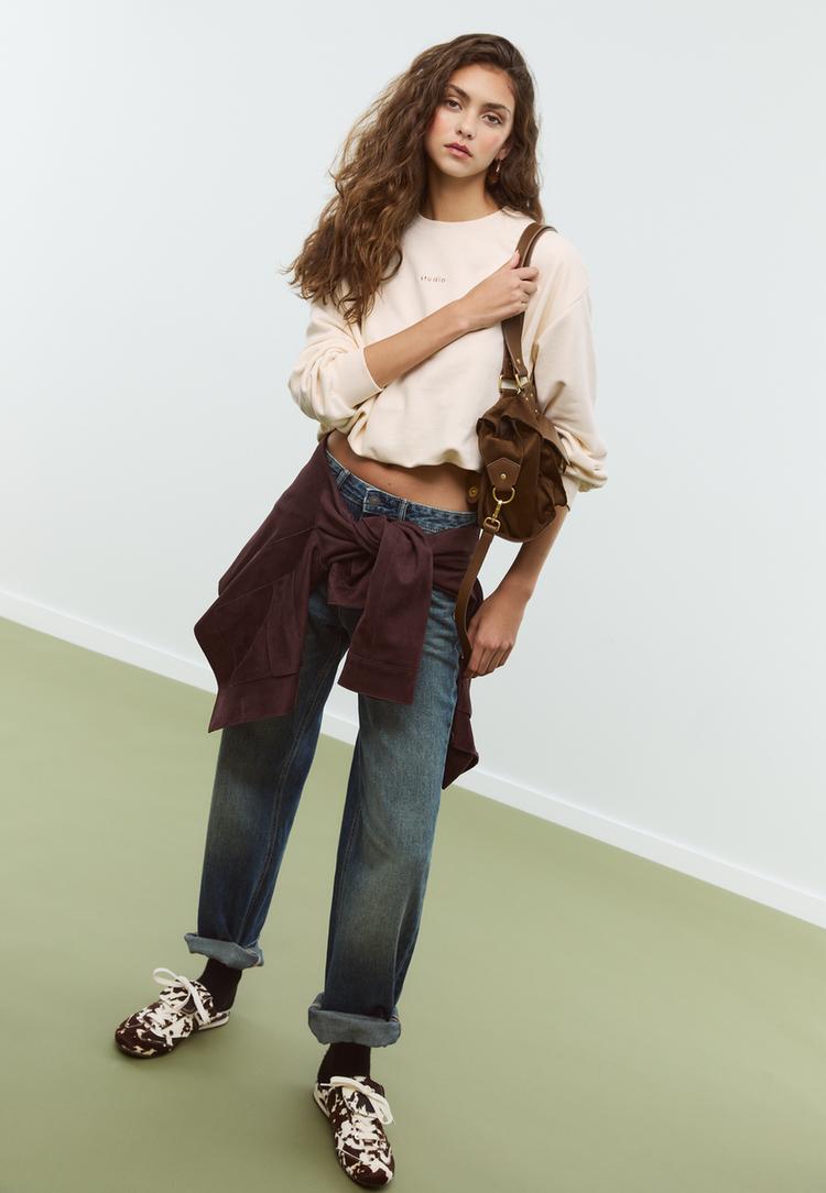 Stradivarius Camisola balão estúdio  Baunilha XS