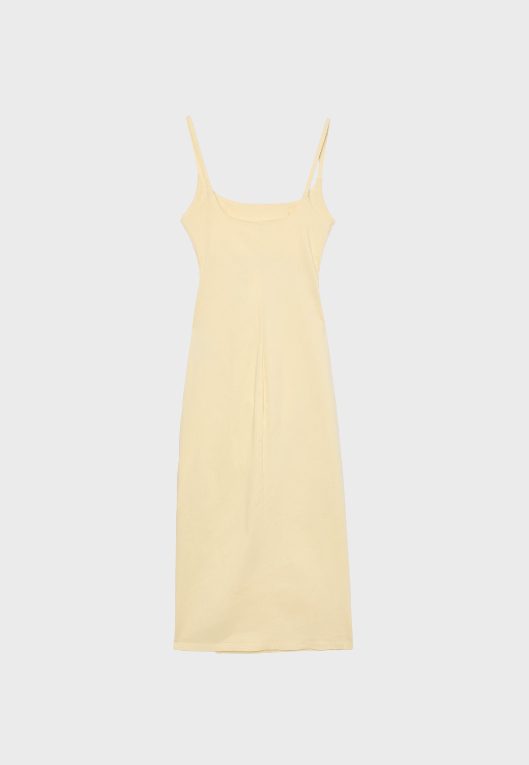 Fitted square-neck midi dress