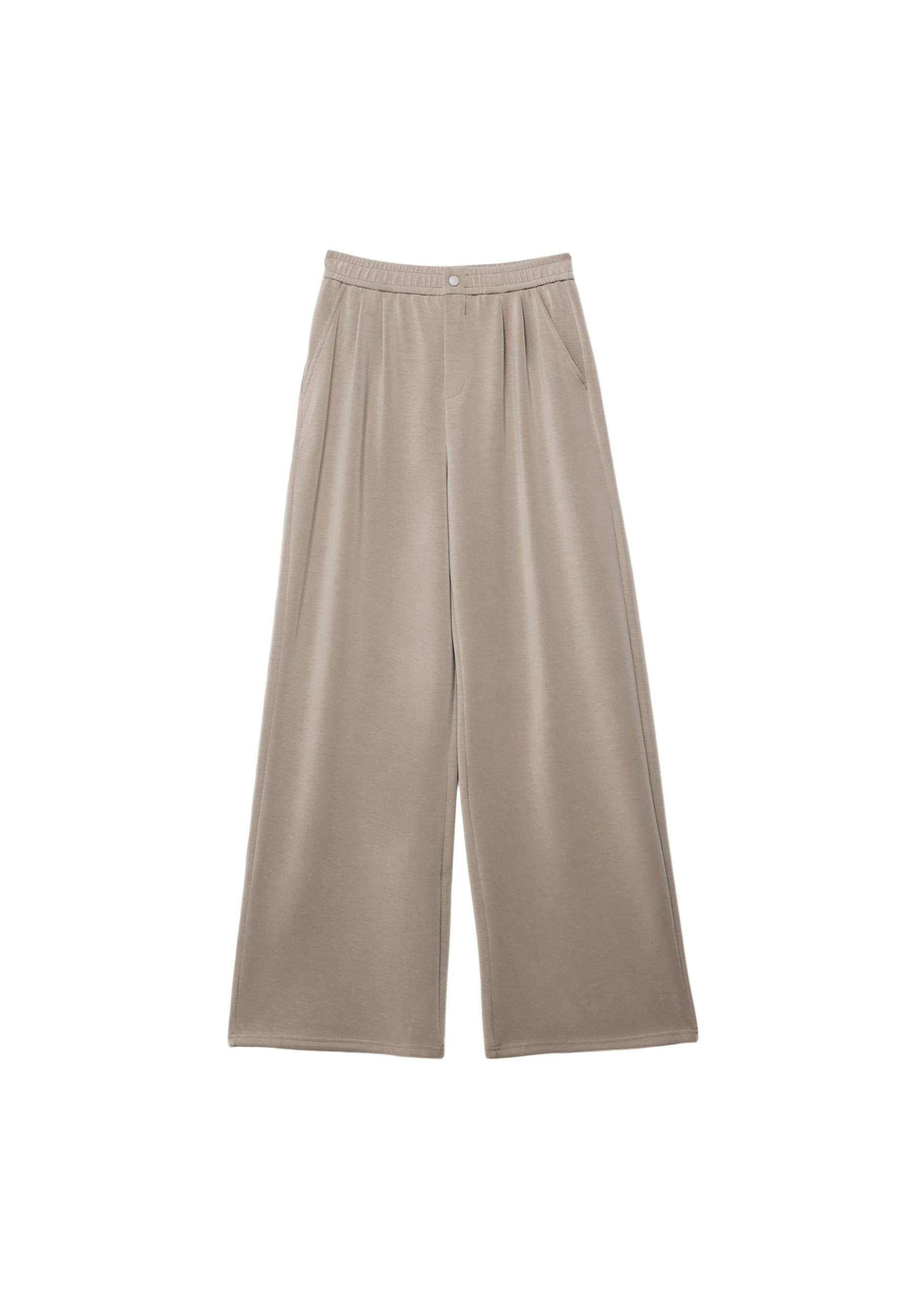 Soft-touch darted trousers — Beige