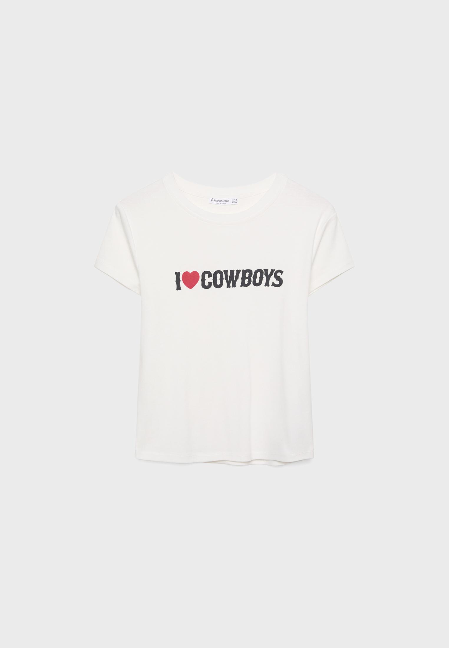 I love Cowboys print T shirt