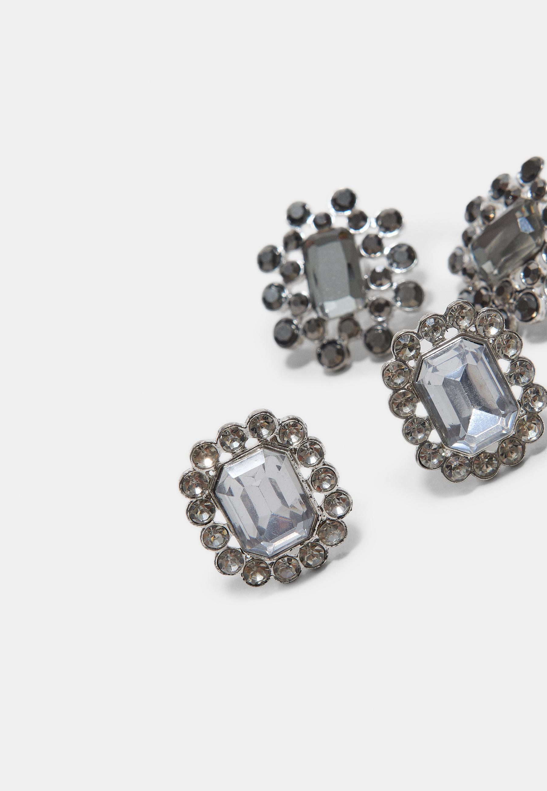 Set of 3 jewel brooches — Grey