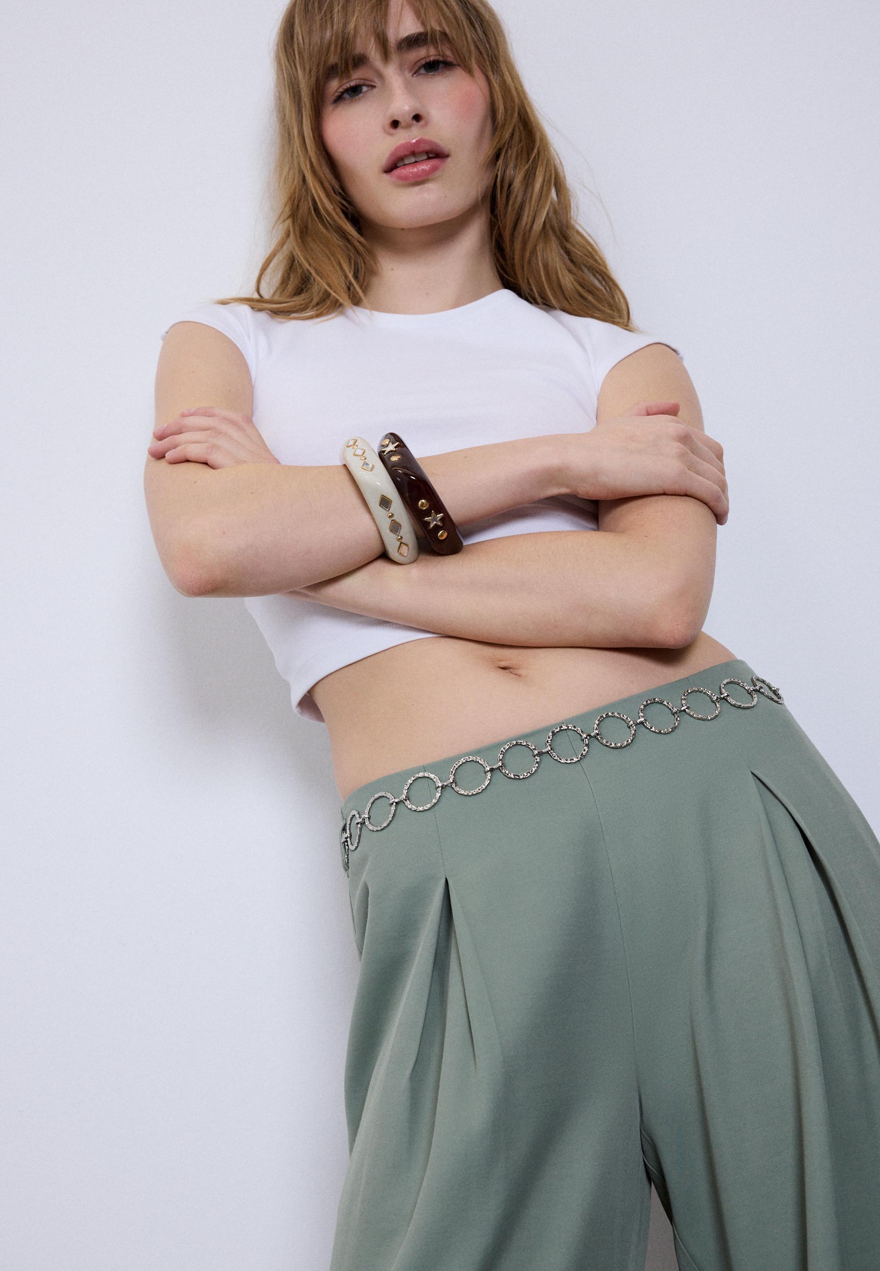 Set of 2 star and brilliant bracelets — Brown