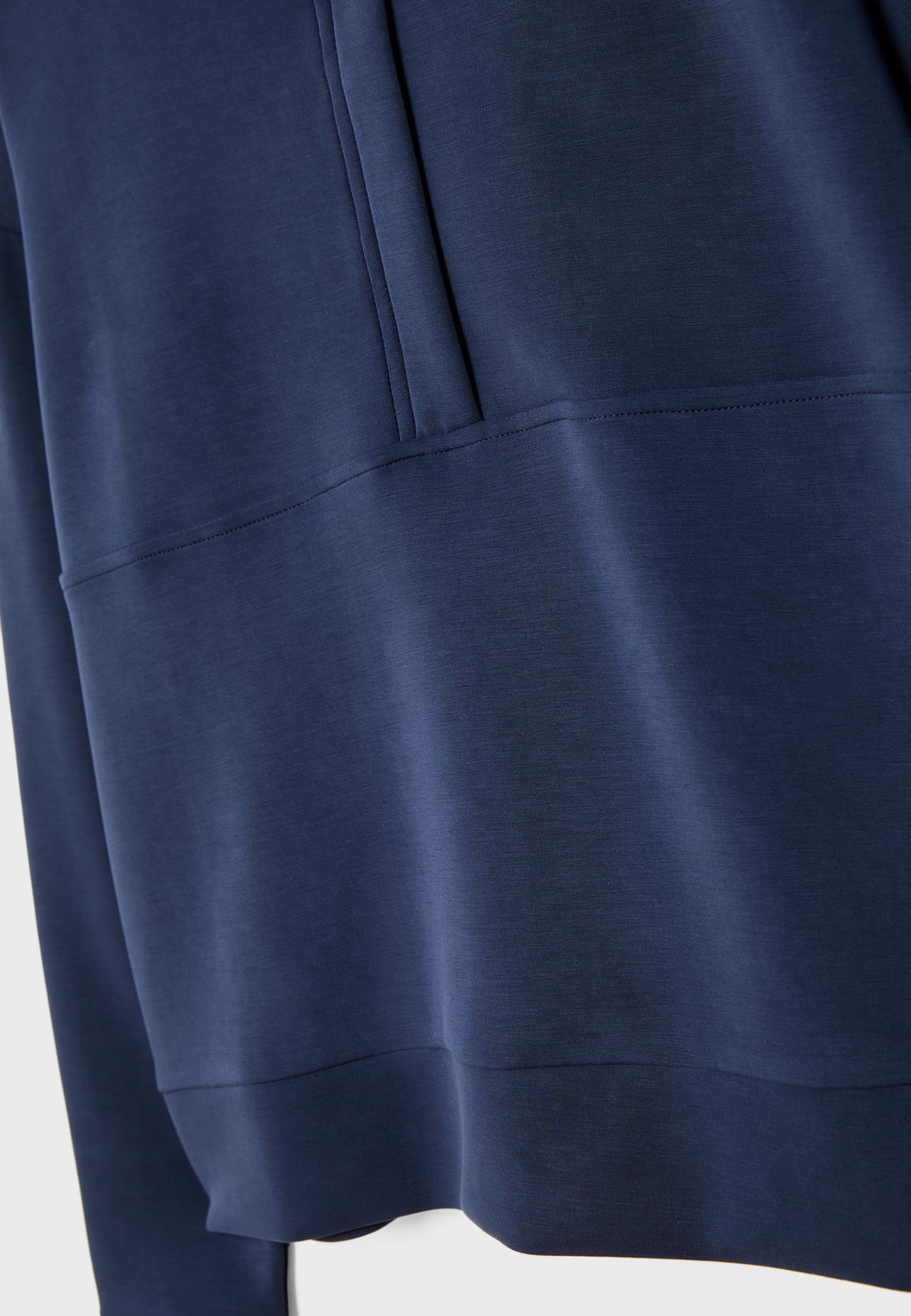 Soft-touch sweatshirt with zip — Dark blue