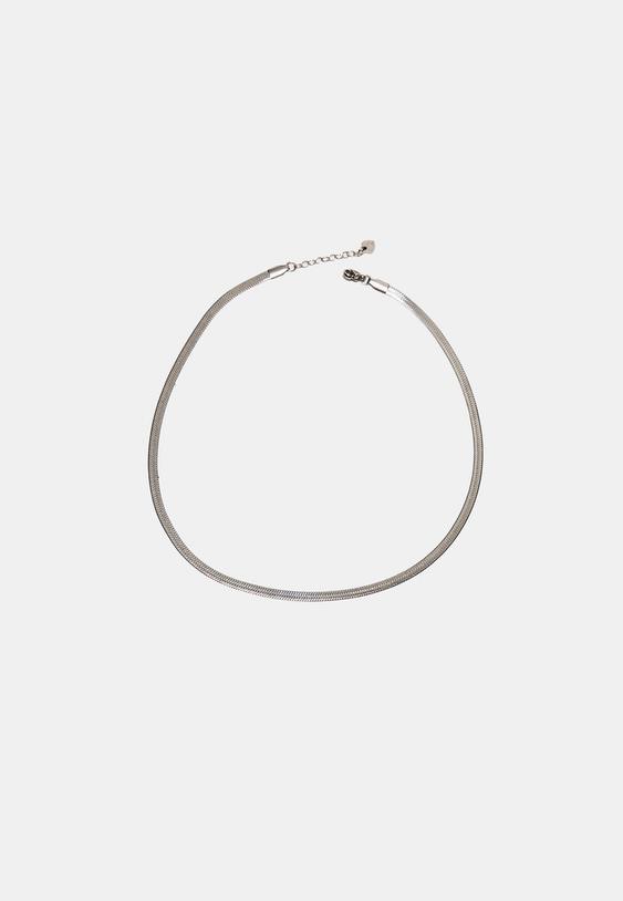 Stradivarius Waterproof Snake Chain Grey Os