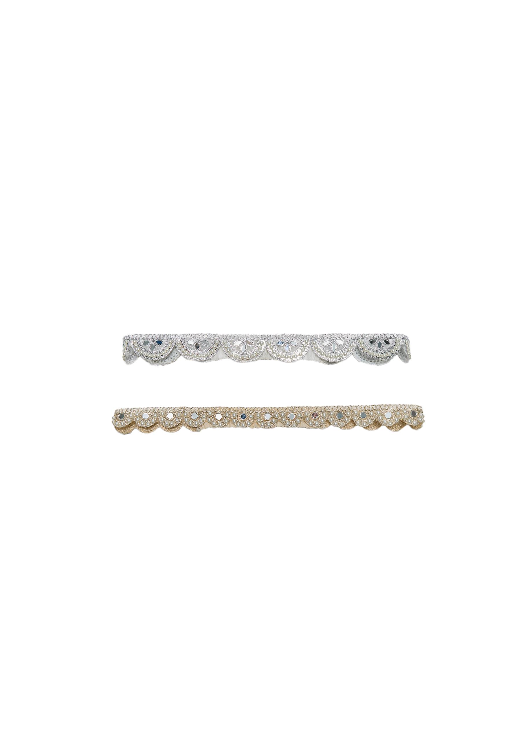 Set of 2 faux pearl and mirror headbands — Gold