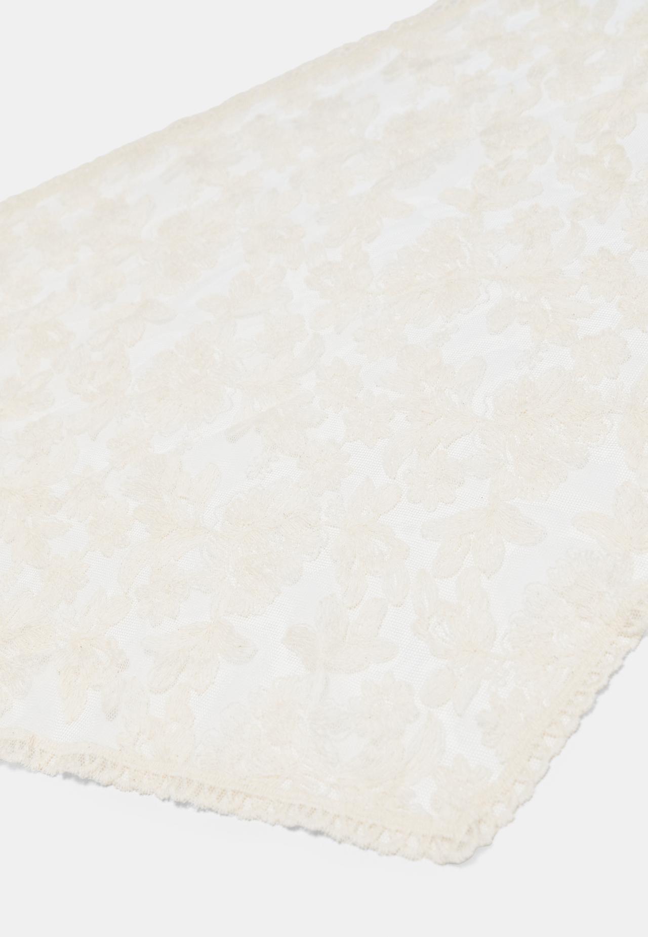 Embroidered lace sarong — Ecru