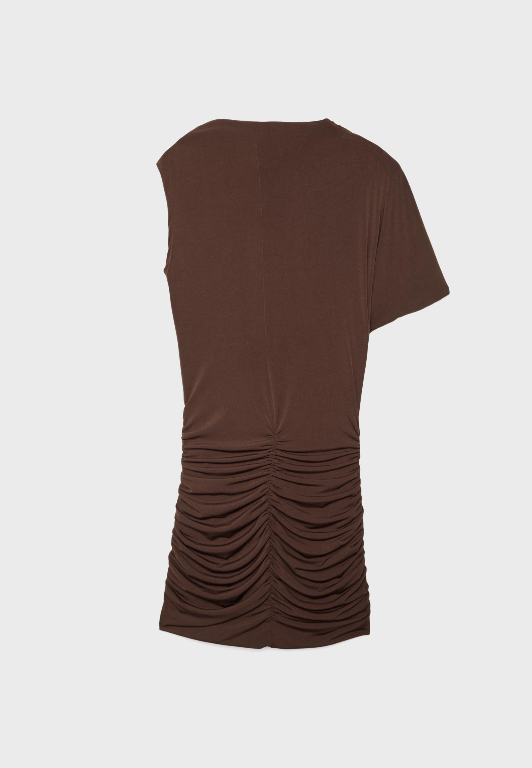 Short cape dress — Brown