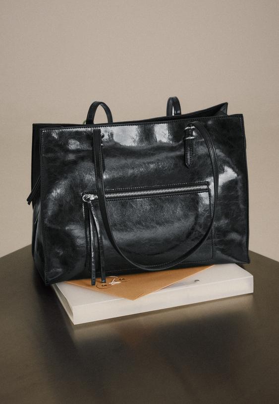 sac cabas zippe similicuir