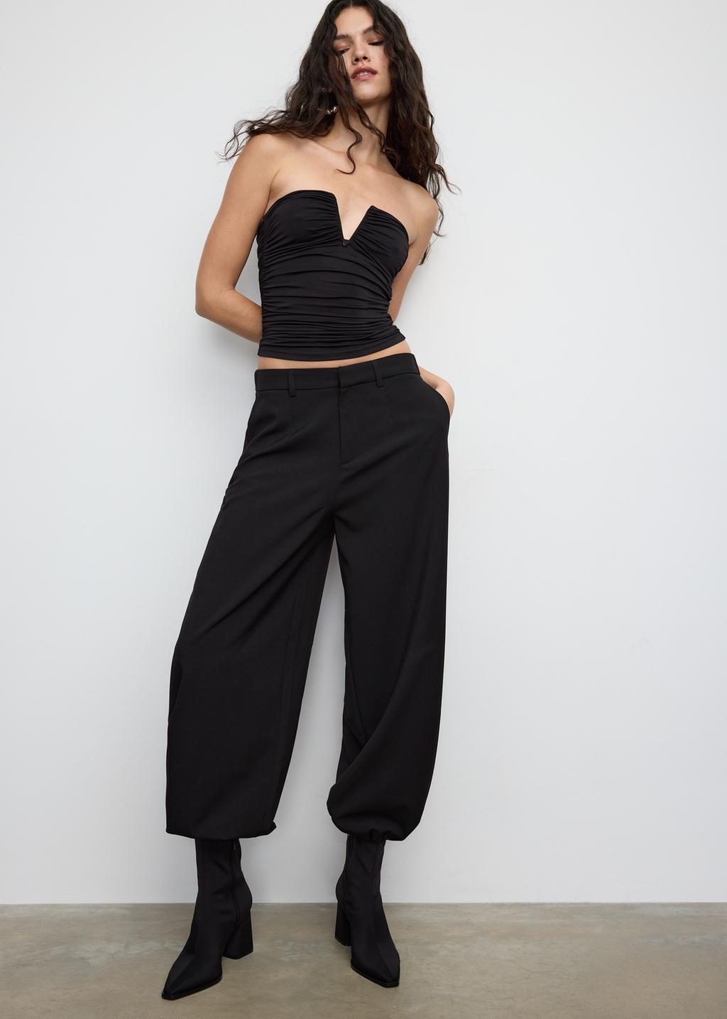 Neoprene-effect high-heeled ankle boots