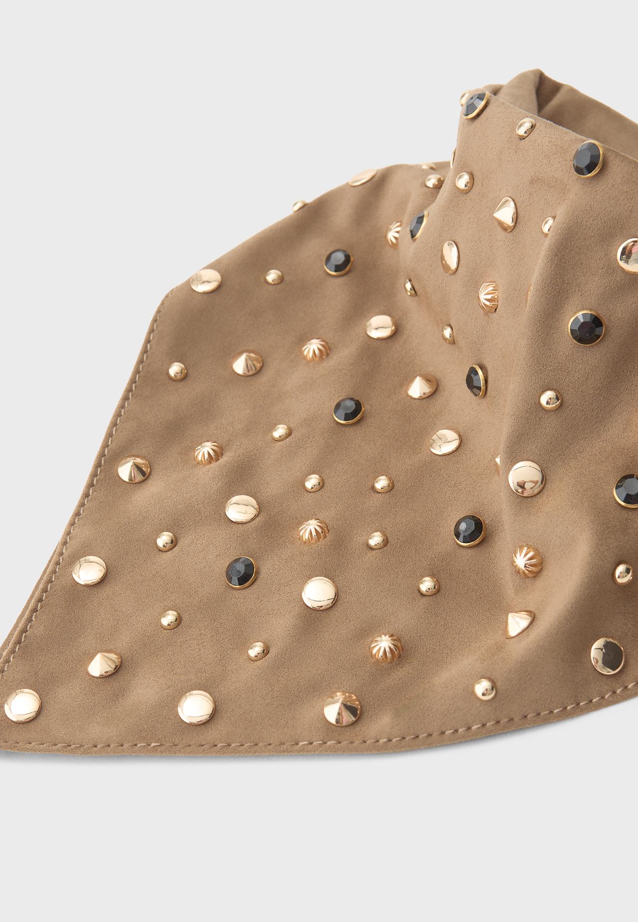 Studded bandana — Pale camel