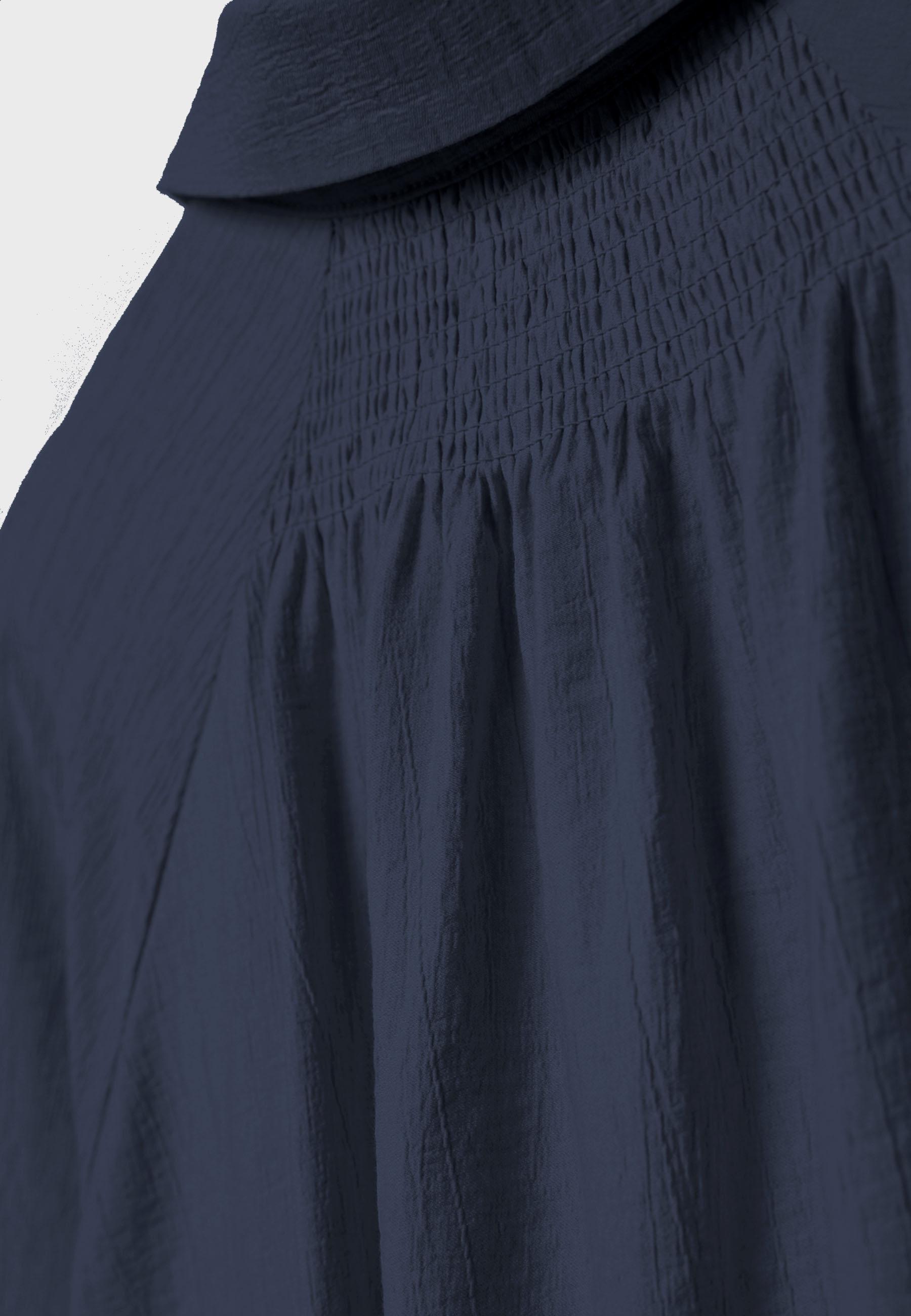 Button-up flowing shirt — Navy blue