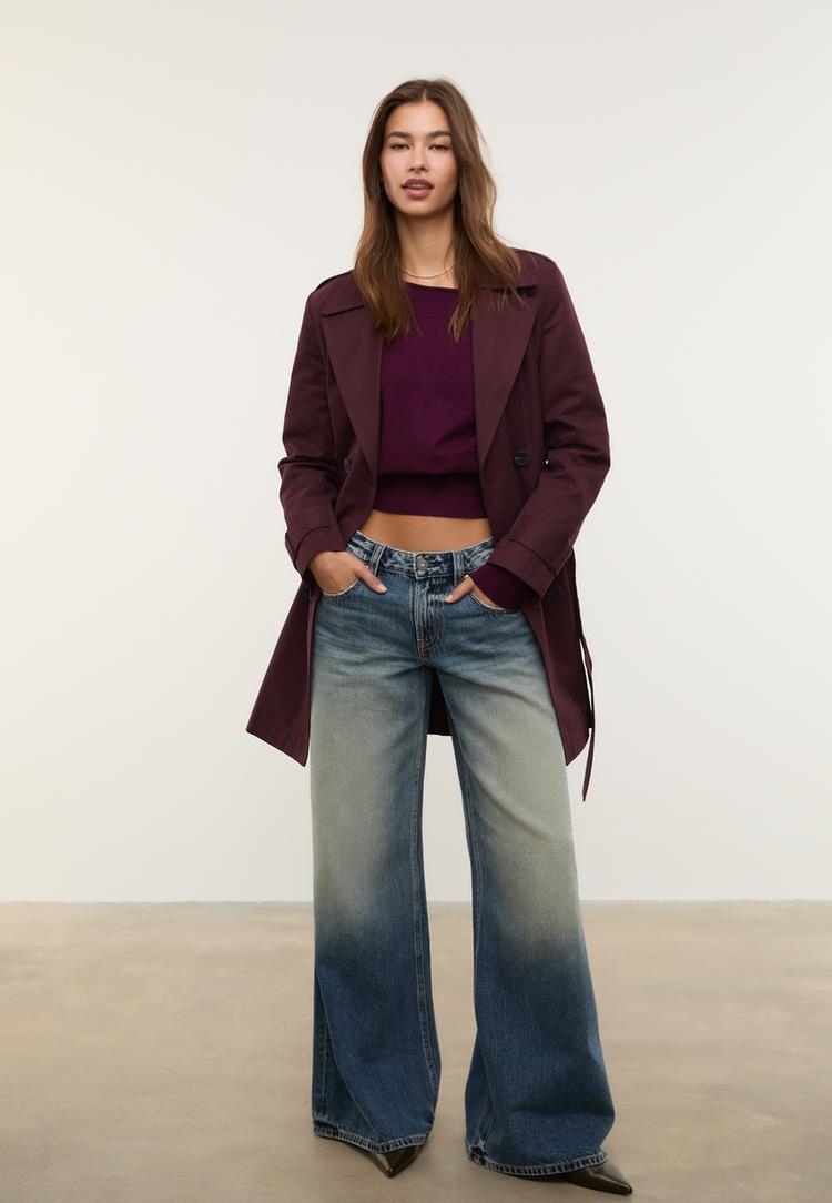 Stradivarius Trenchcoat I Basmodell Med Normal Passform Och Skärp Xs