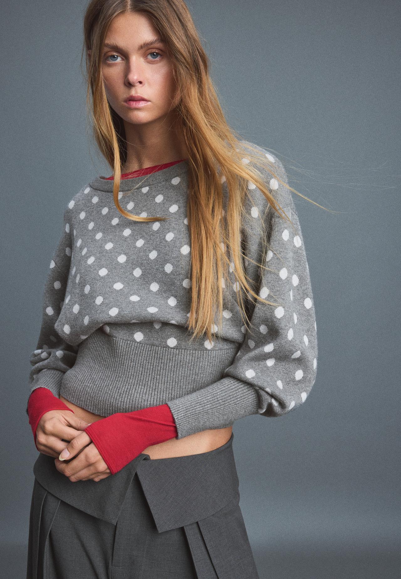 Asymmetric ribbed hem knit jumper — Dark grey