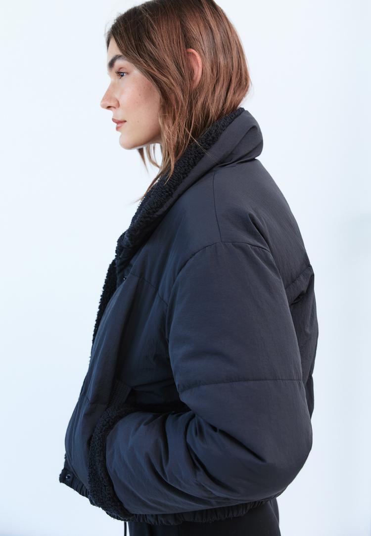 cazadora acolchada reversible efecto borreguillo