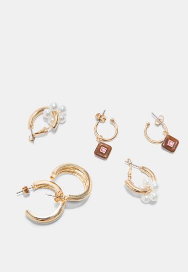 Set of 3 charm earrings — Gold 5