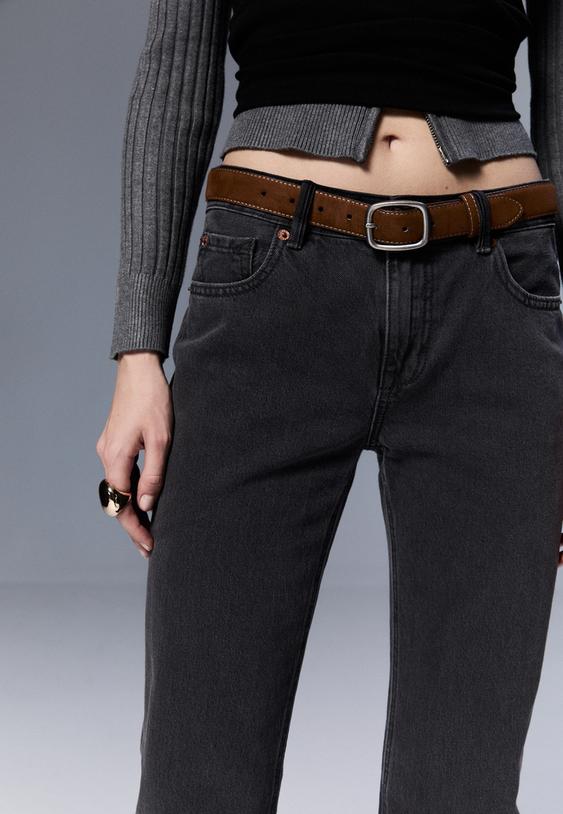 d68 kemerli bootcut jean