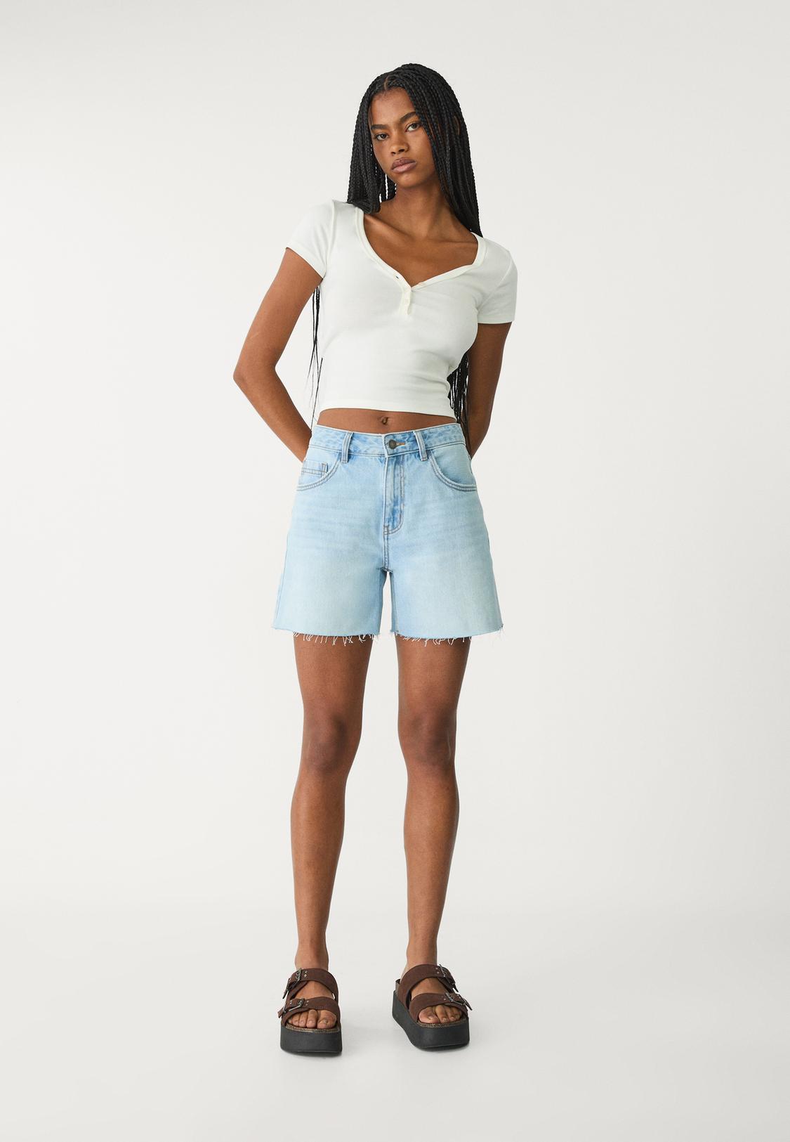 Pantalones Cortos Stradivarius Vaqueros Pantalones Vaqueros Cortos