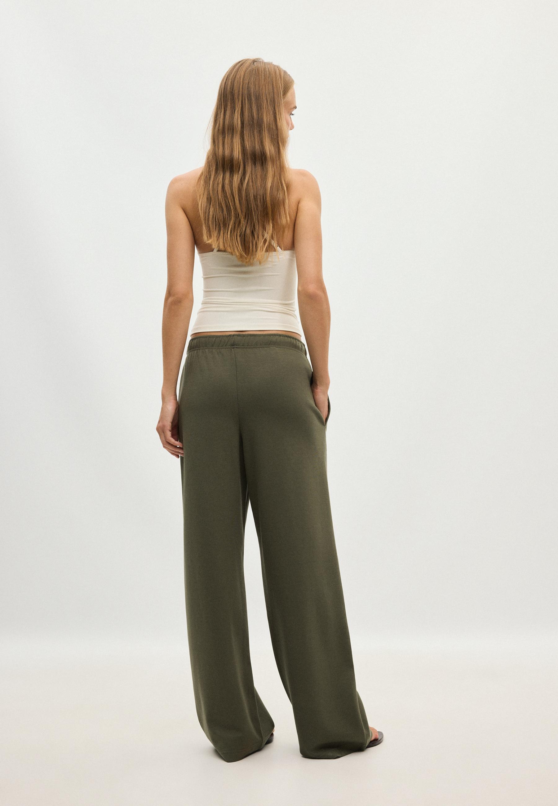 Wide-leg jogger trousers — Khaki
