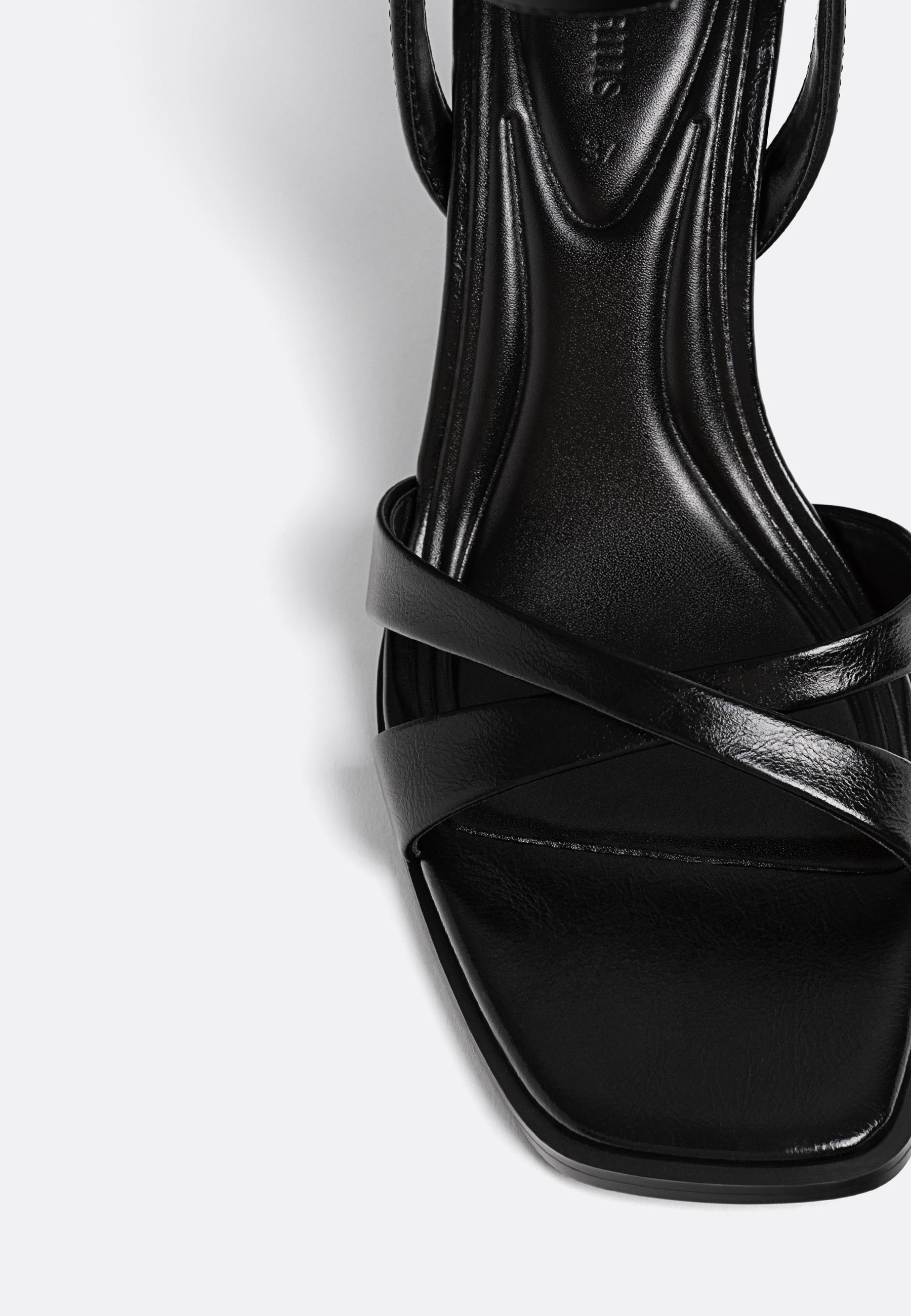 Black heeled sandals — BLACK