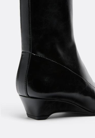Wedge heel ankle boots — BLACK  4