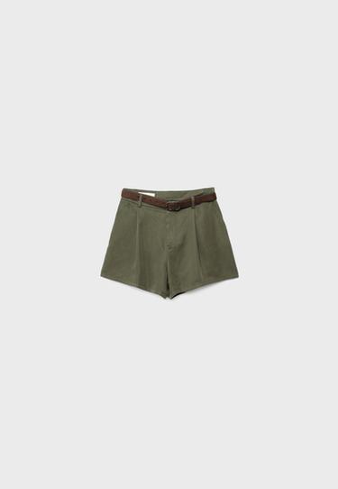 Flowing shorts with belt — Khaki 7