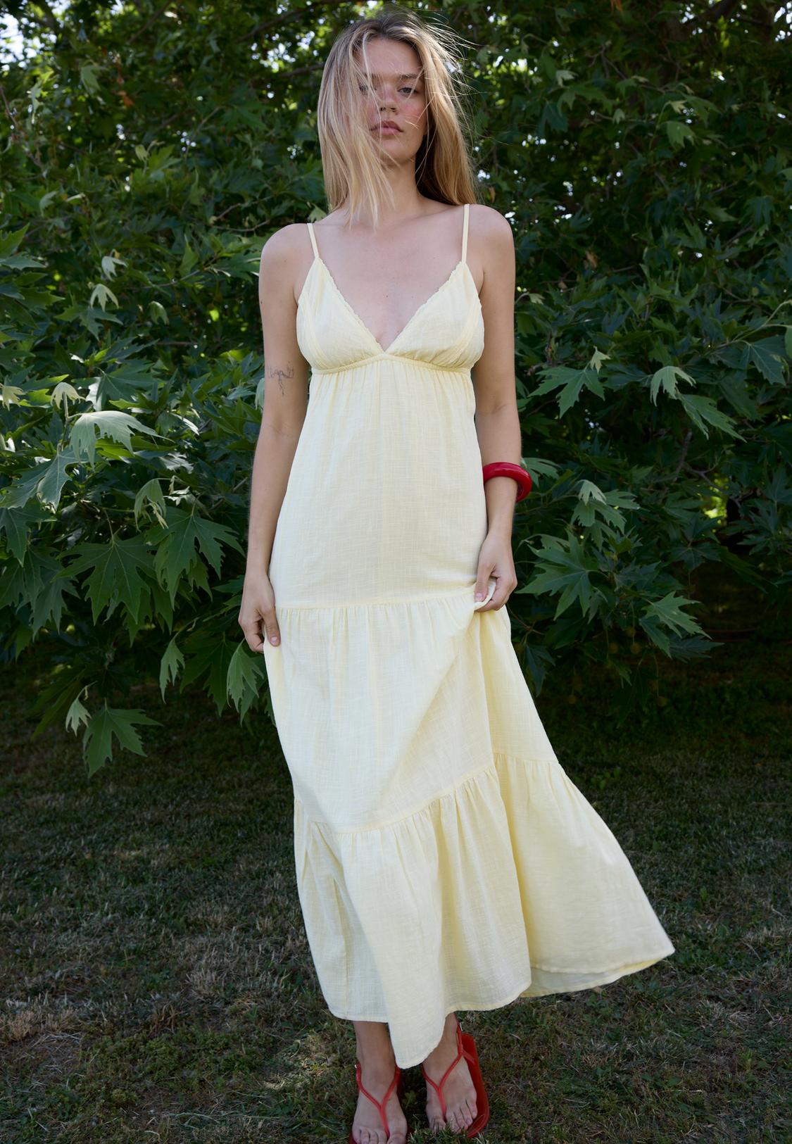 Long V-neck dress - Women's fashion | Stradivarius Montenegro Long V-neck dress - Women's fashion | Stradivarius Montenegro