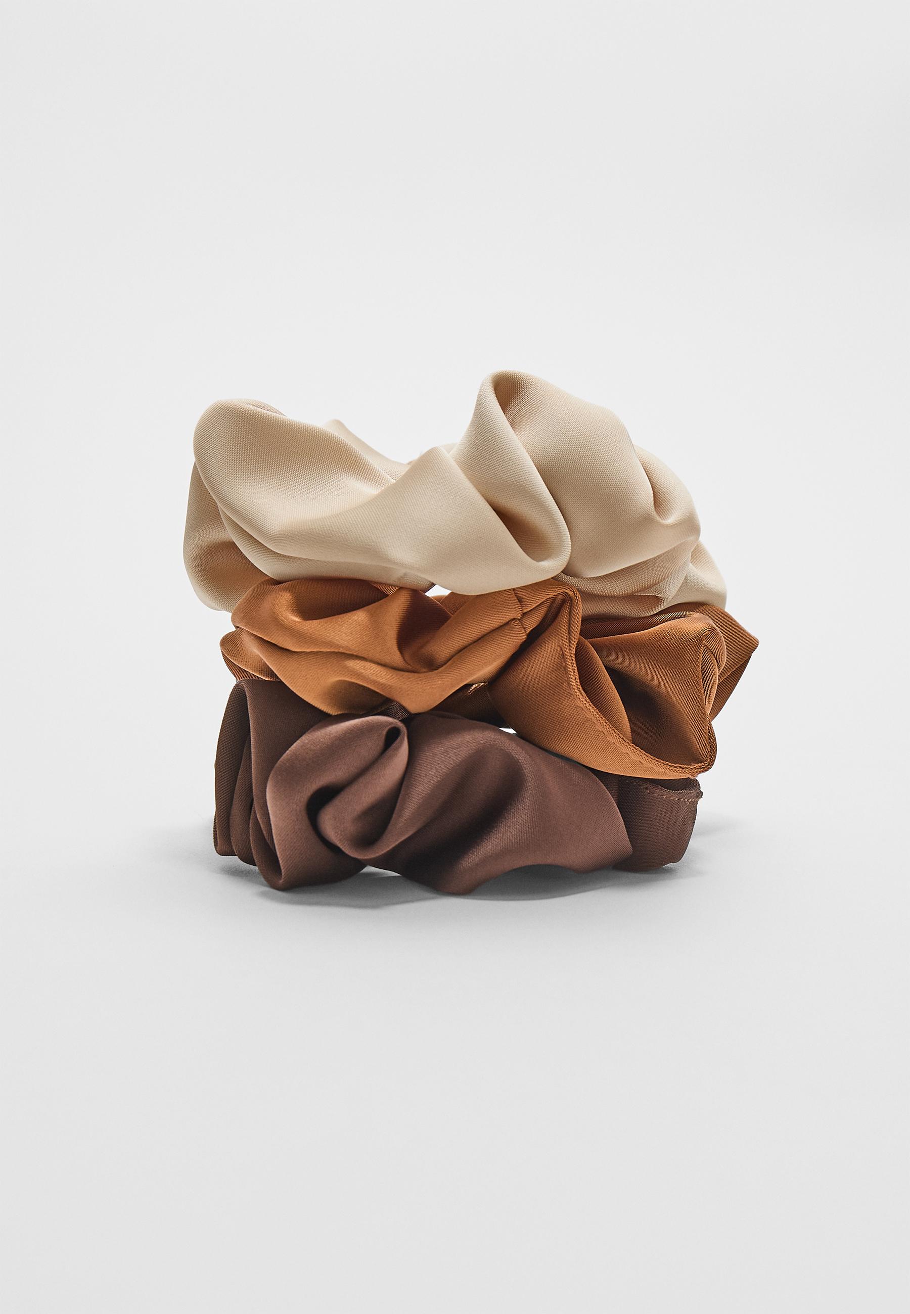 Set of 3 scrunchies — Brown