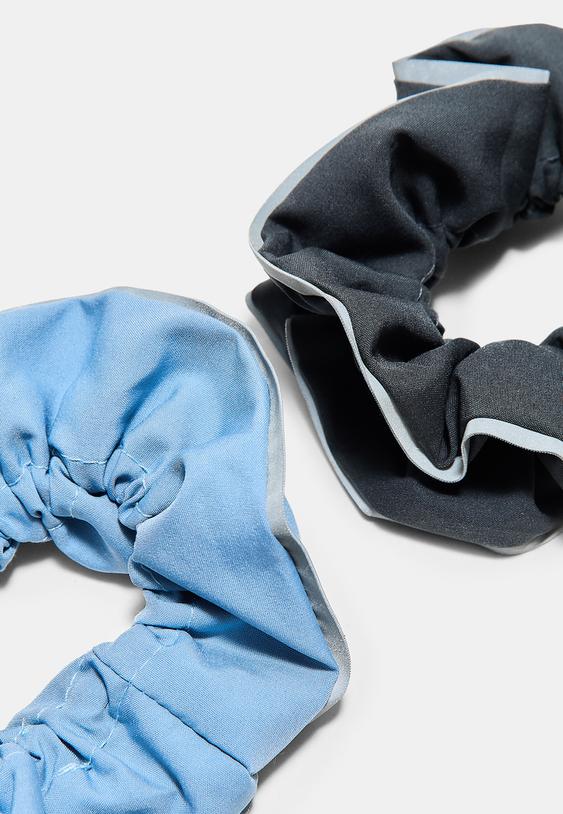 Stradivarius Set Of 2 Sporty Scrunchies Grey Os