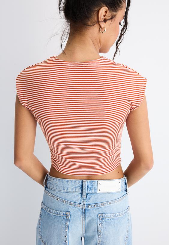 camiseta basica mini manga rayas