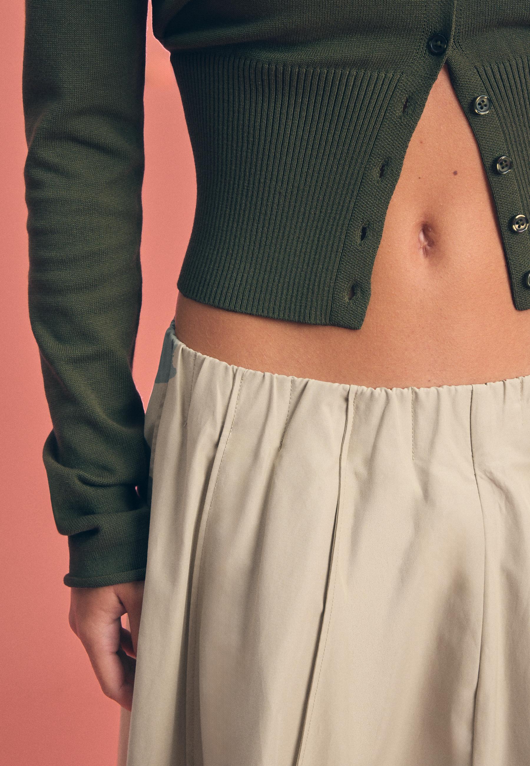 Poplin seam skirt — Beige