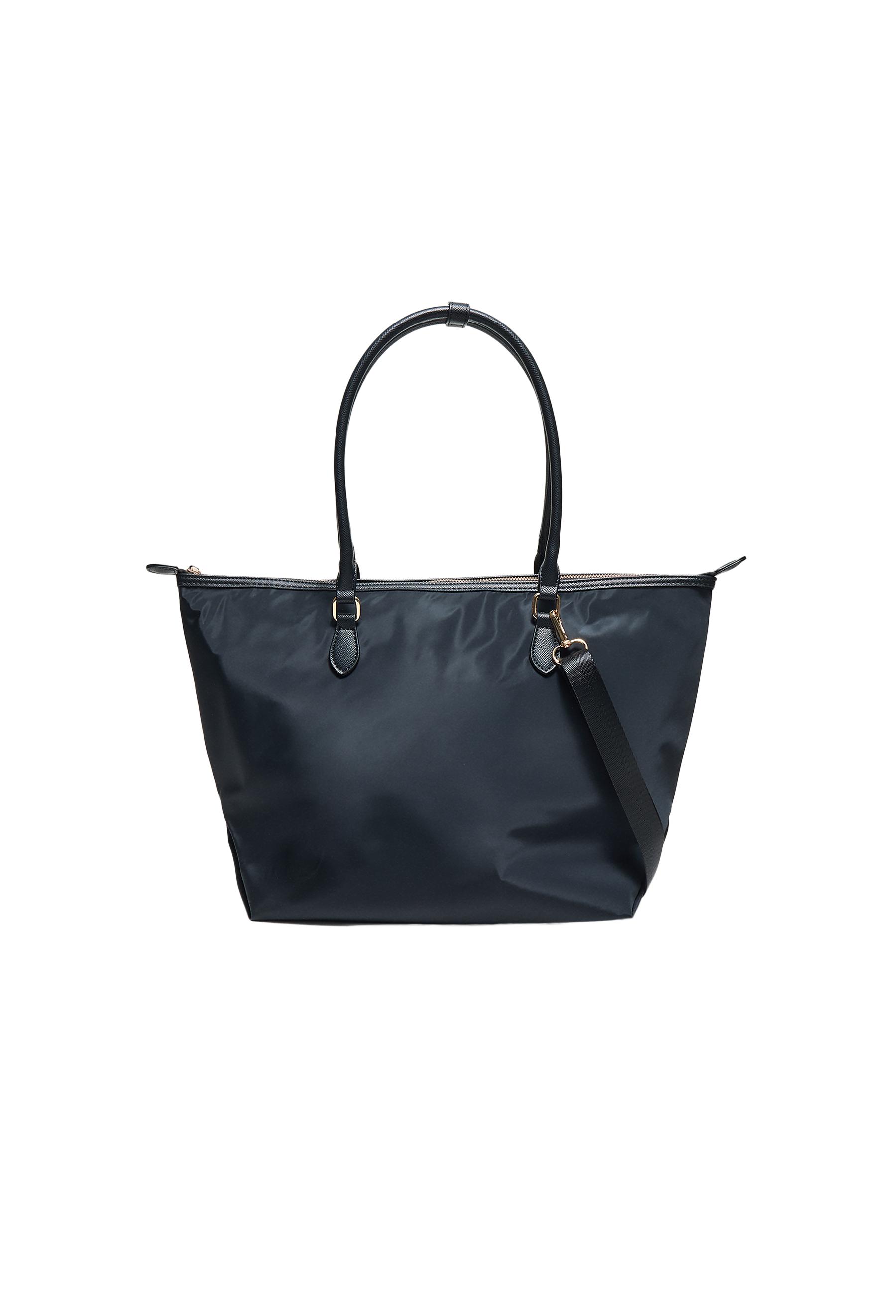 Contrast crossbody shopper bag — Black